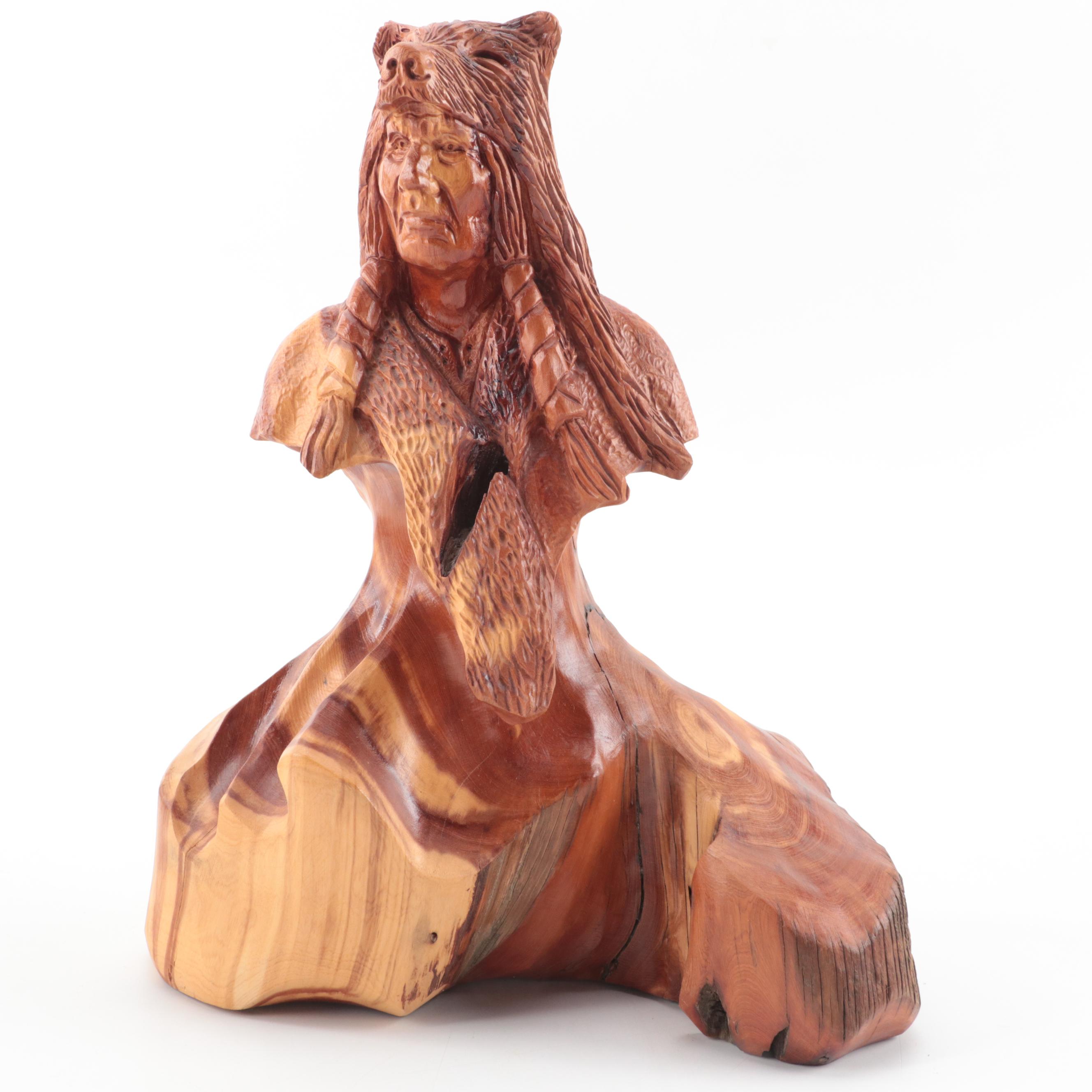 Stu Martin "Red Horse" Carved Wood Sculpture, 2003