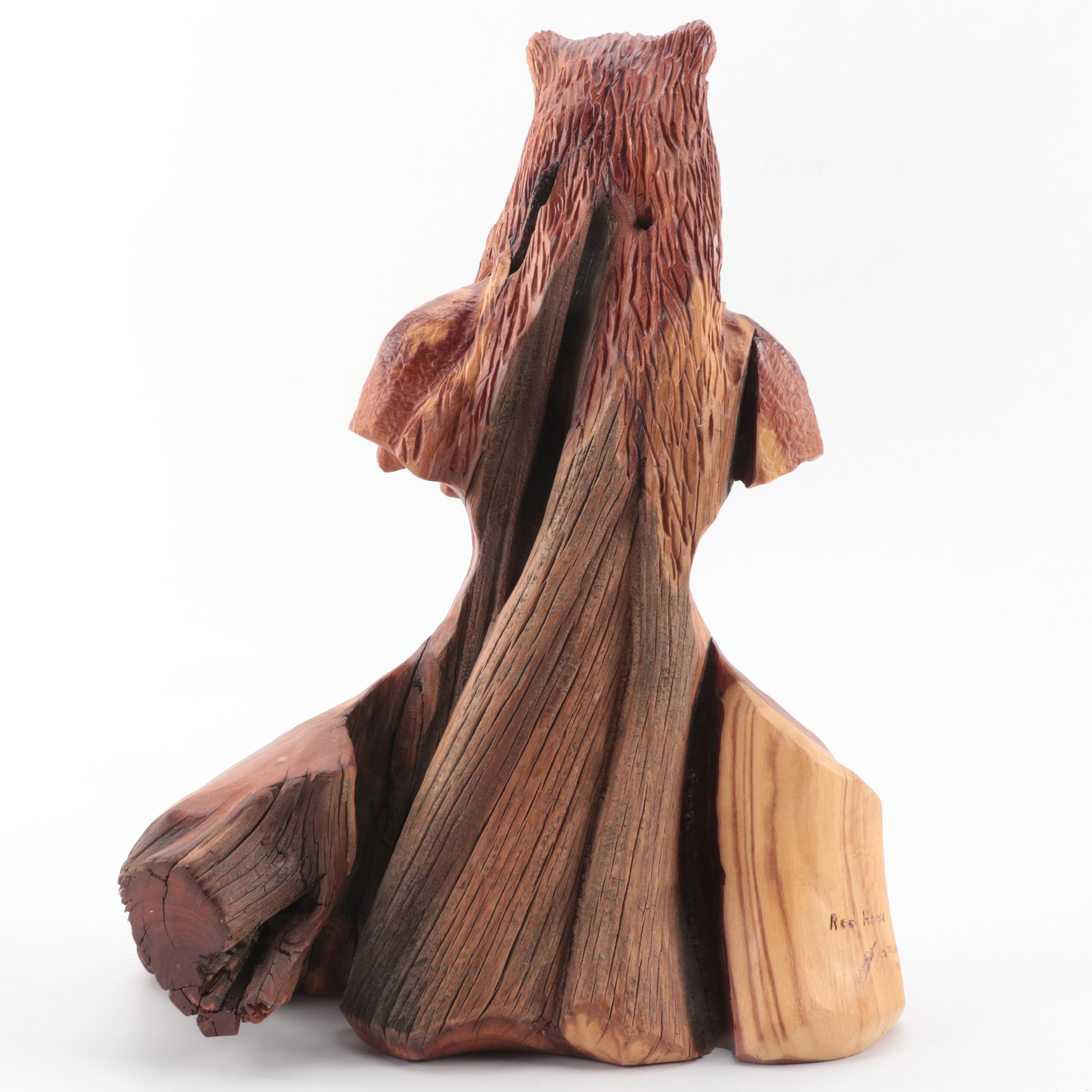 Stu Martin "Red Horse" Carved Wood Sculpture, 2003