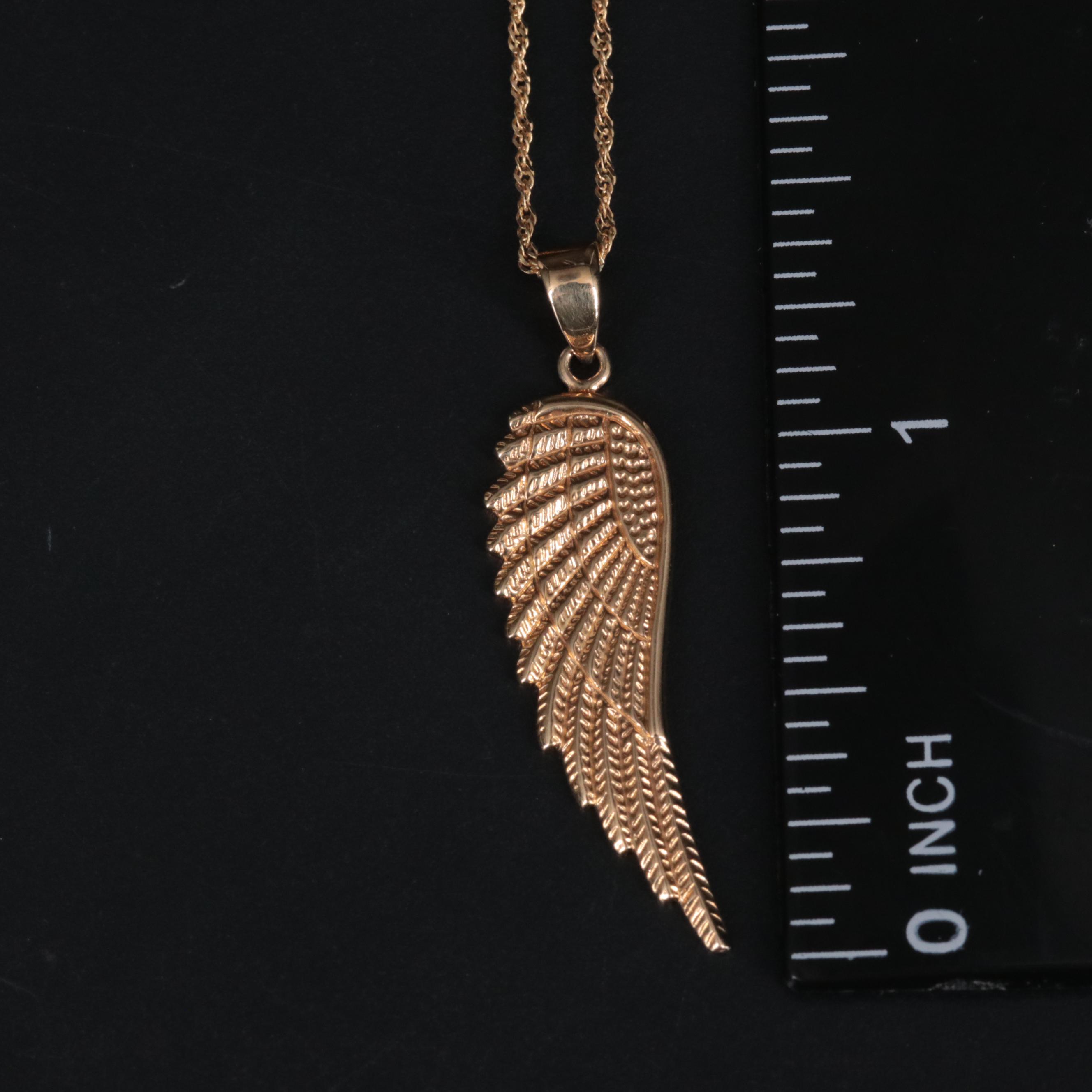 14K Wing Pendant Necklace
