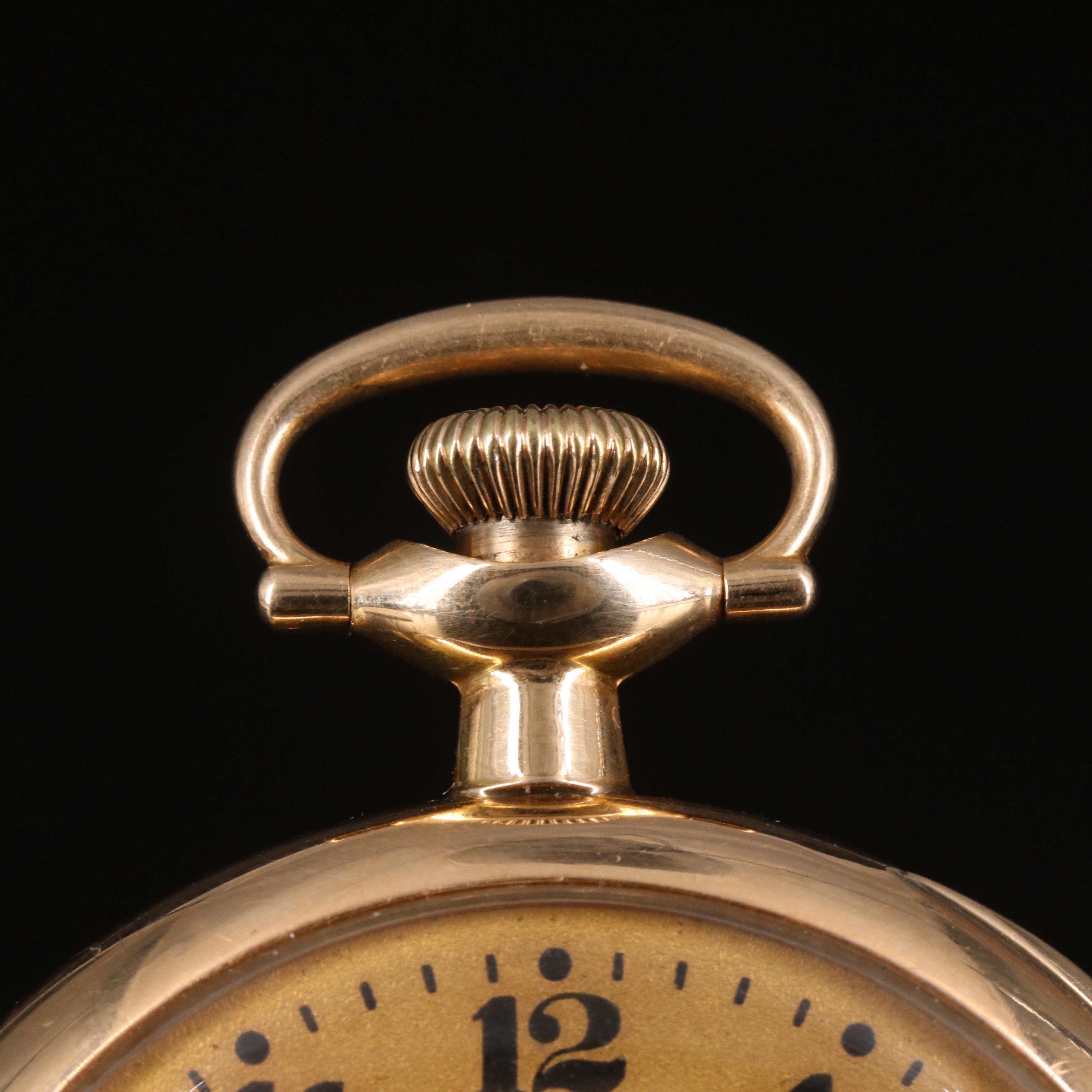 14K Elgin Open Face Pocket Watch