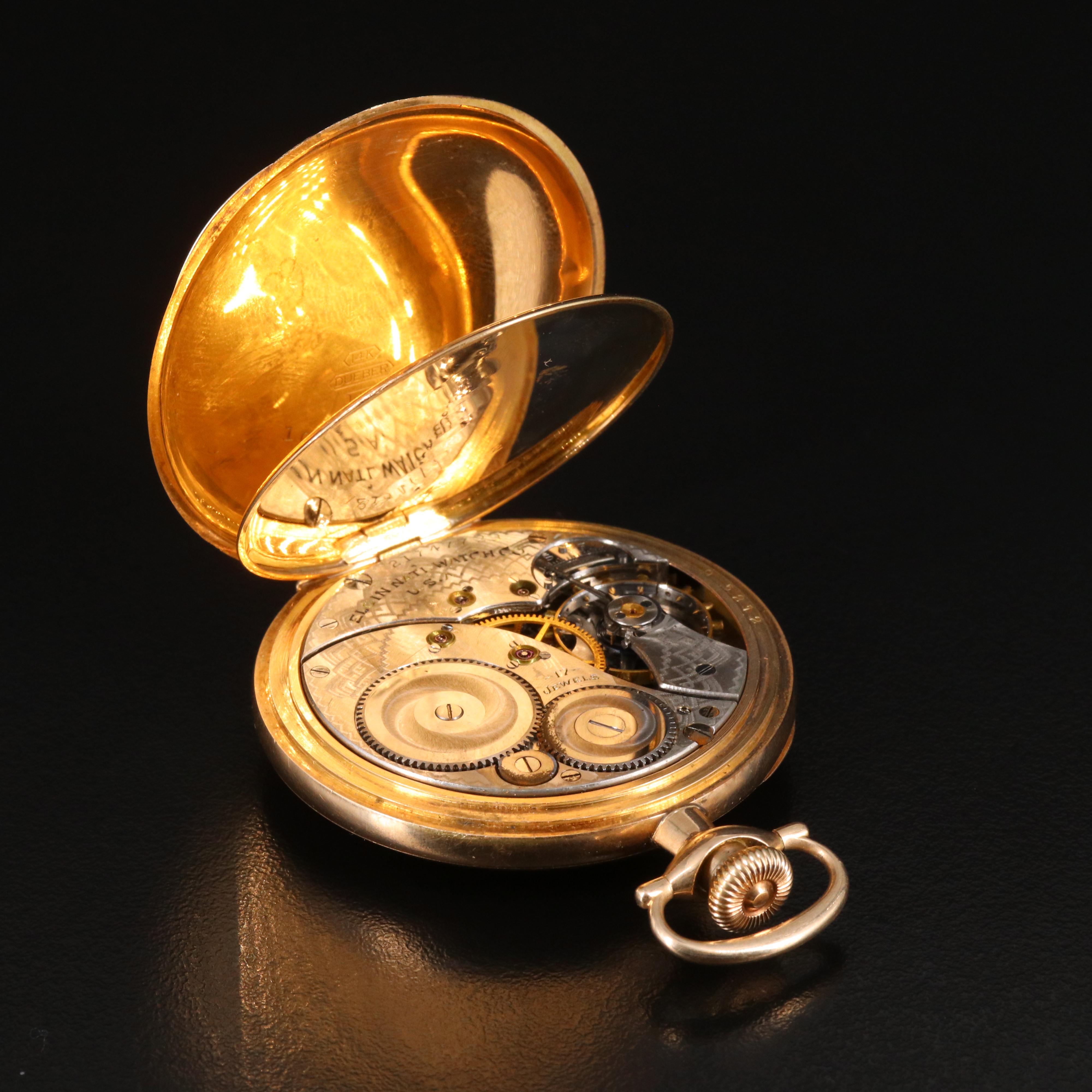 14K Elgin Open Face Pocket Watch