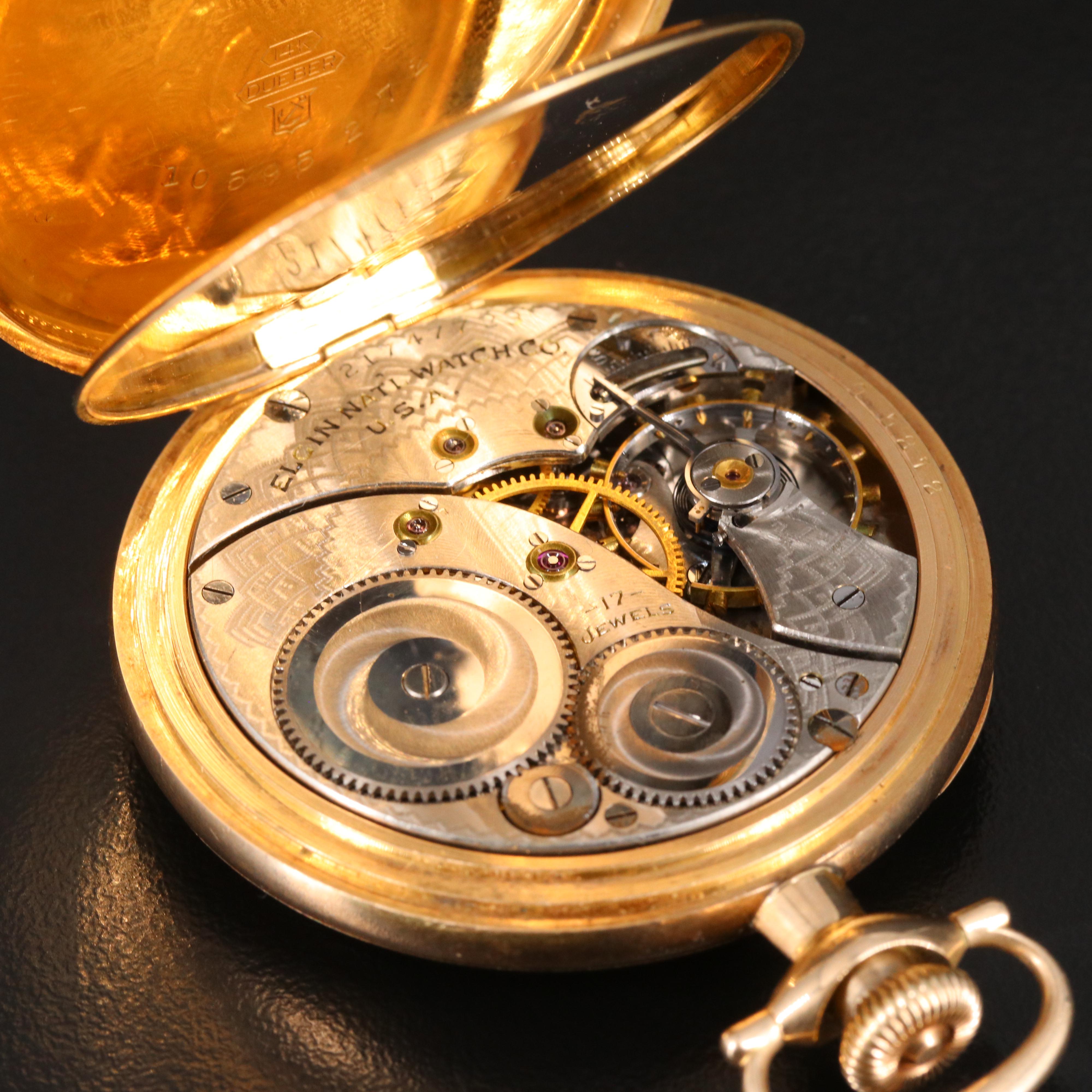 14K Elgin Open Face Pocket Watch