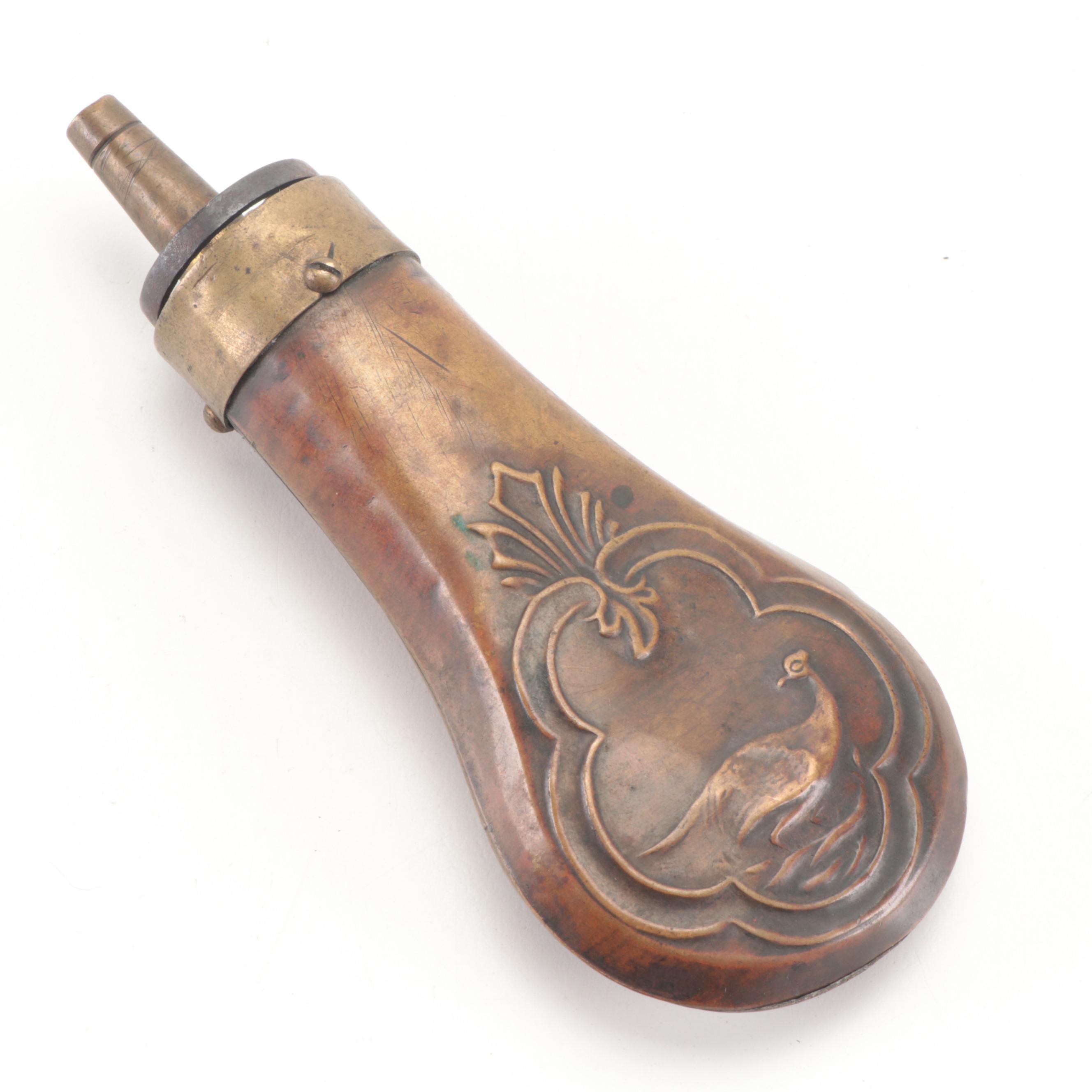 Copper and Brass Pocket Model Powder Flask