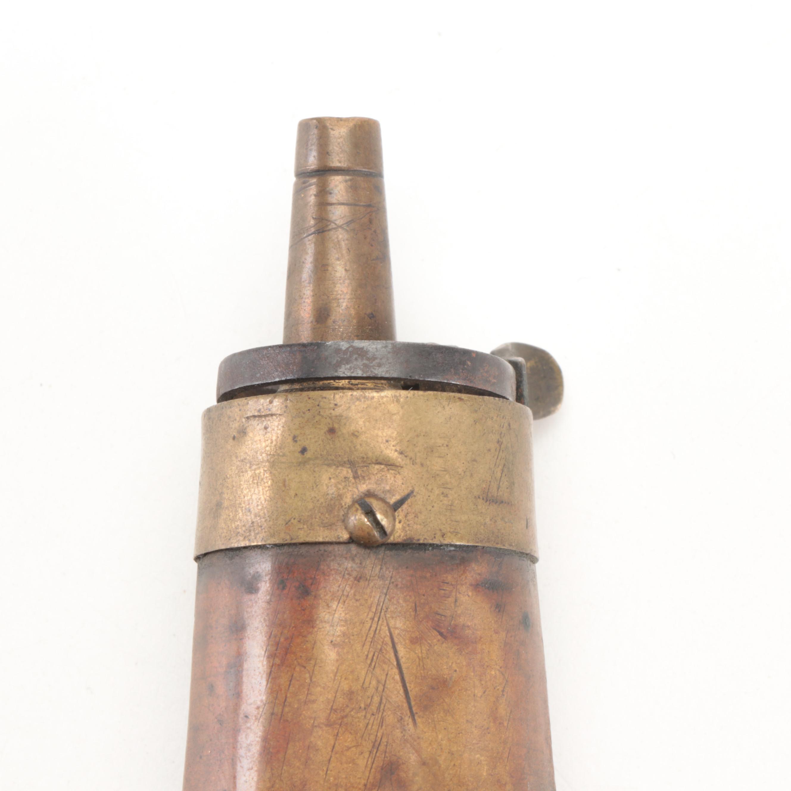 Copper and Brass Pocket Model Powder Flask