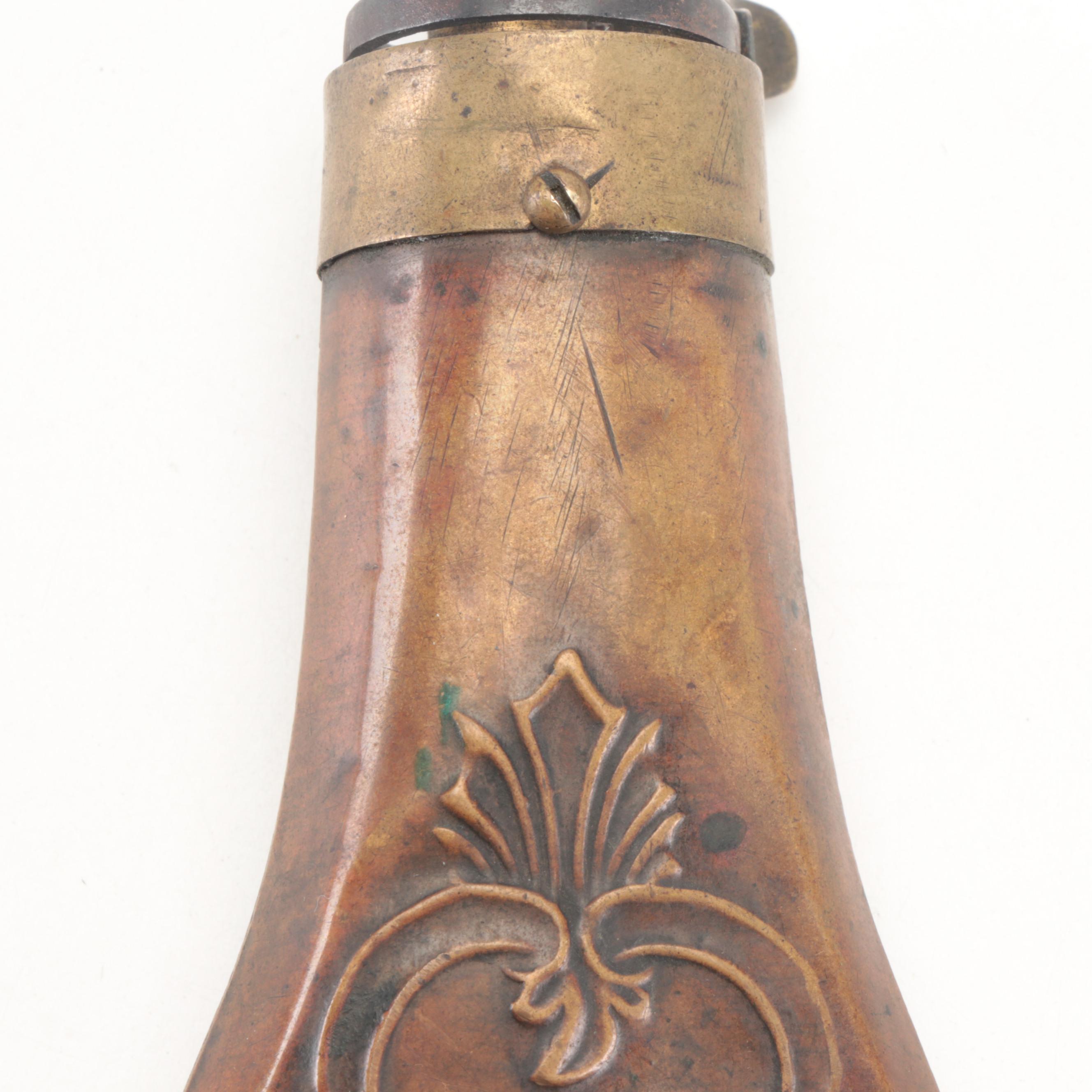 Copper and Brass Pocket Model Powder Flask