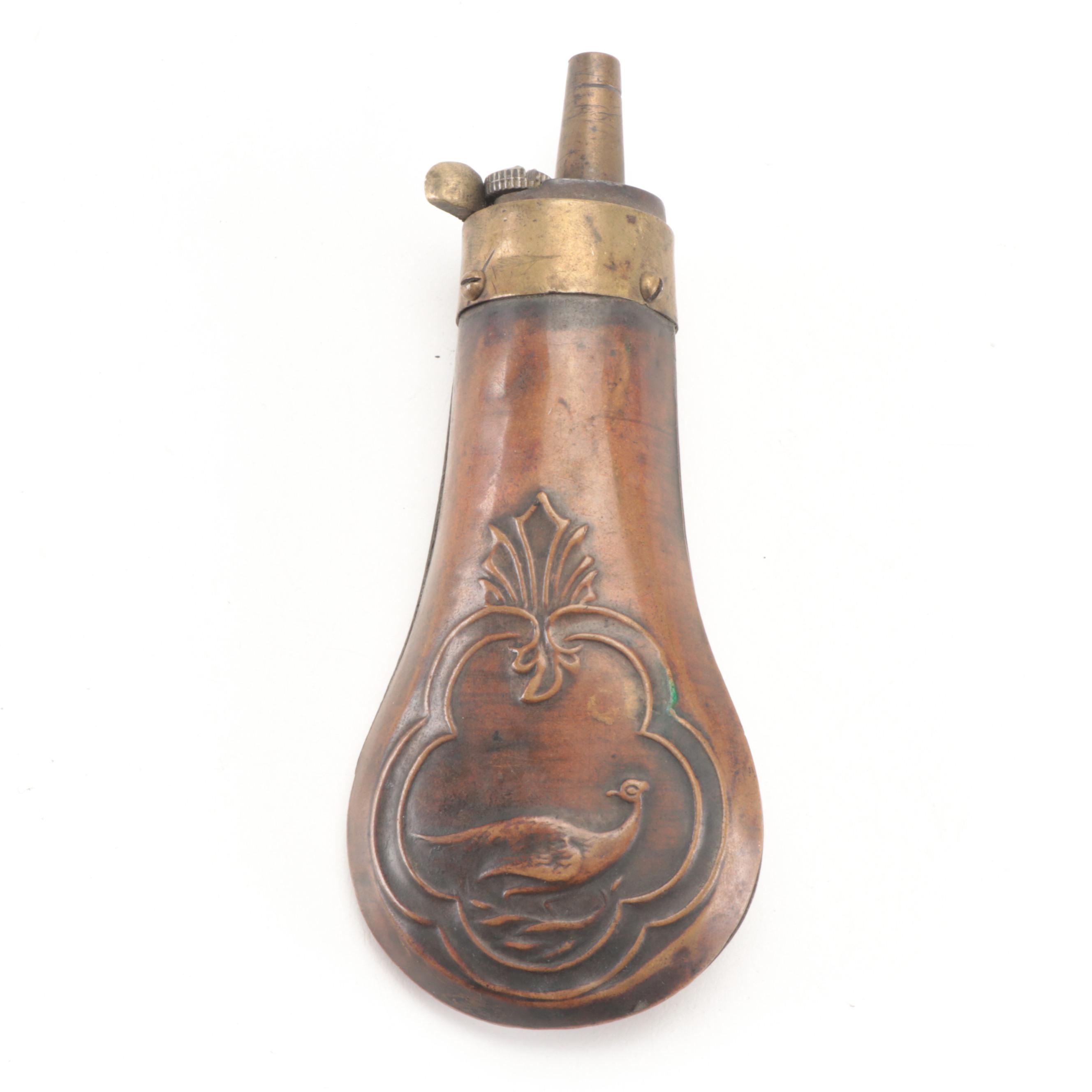 Copper and Brass Pocket Model Powder Flask