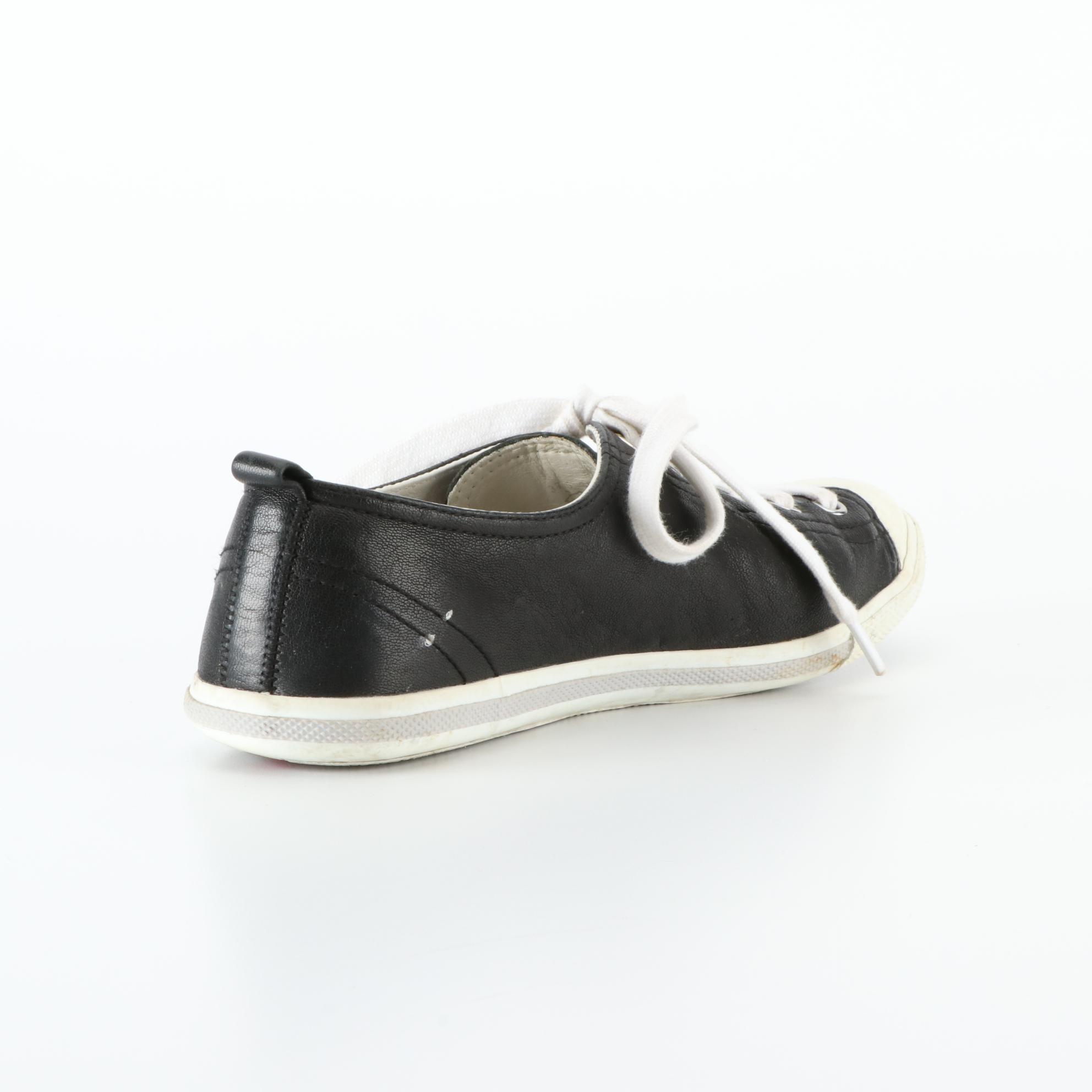 Prada Linea Rossa Low Top Sneakers in Black Leather