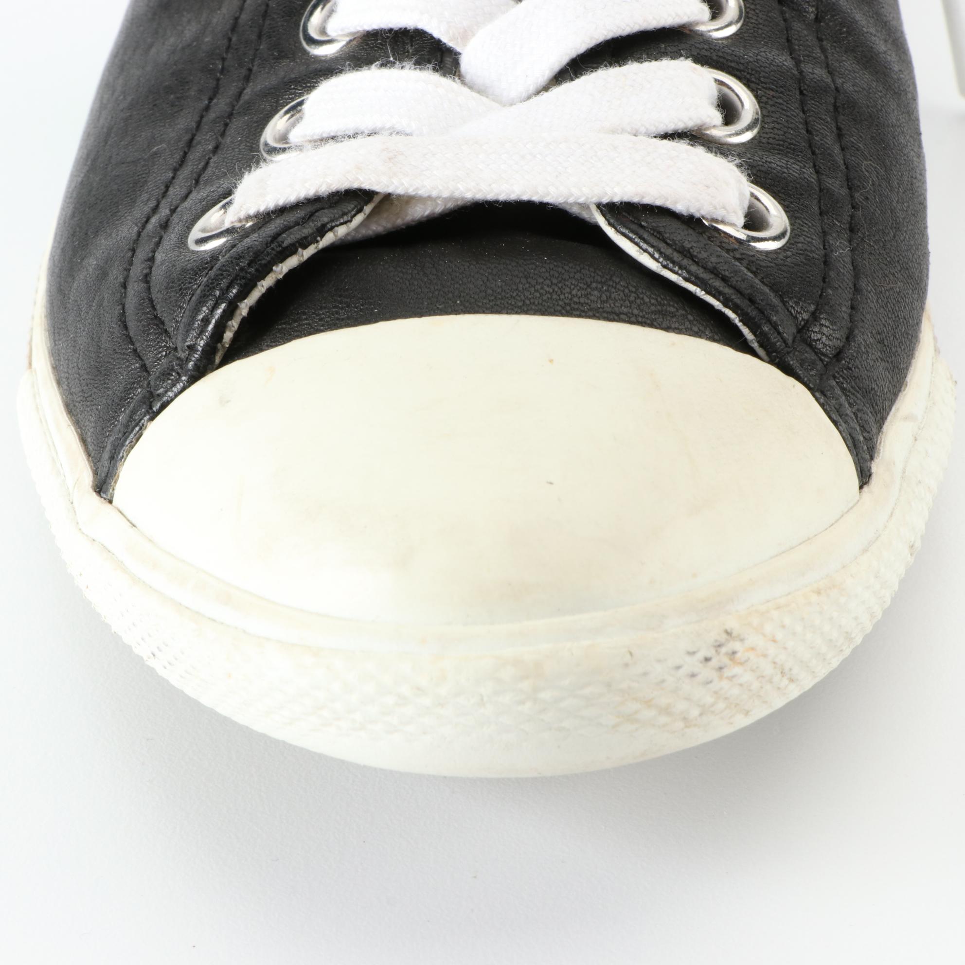 Prada Linea Rossa Low Top Sneakers in Black Leather