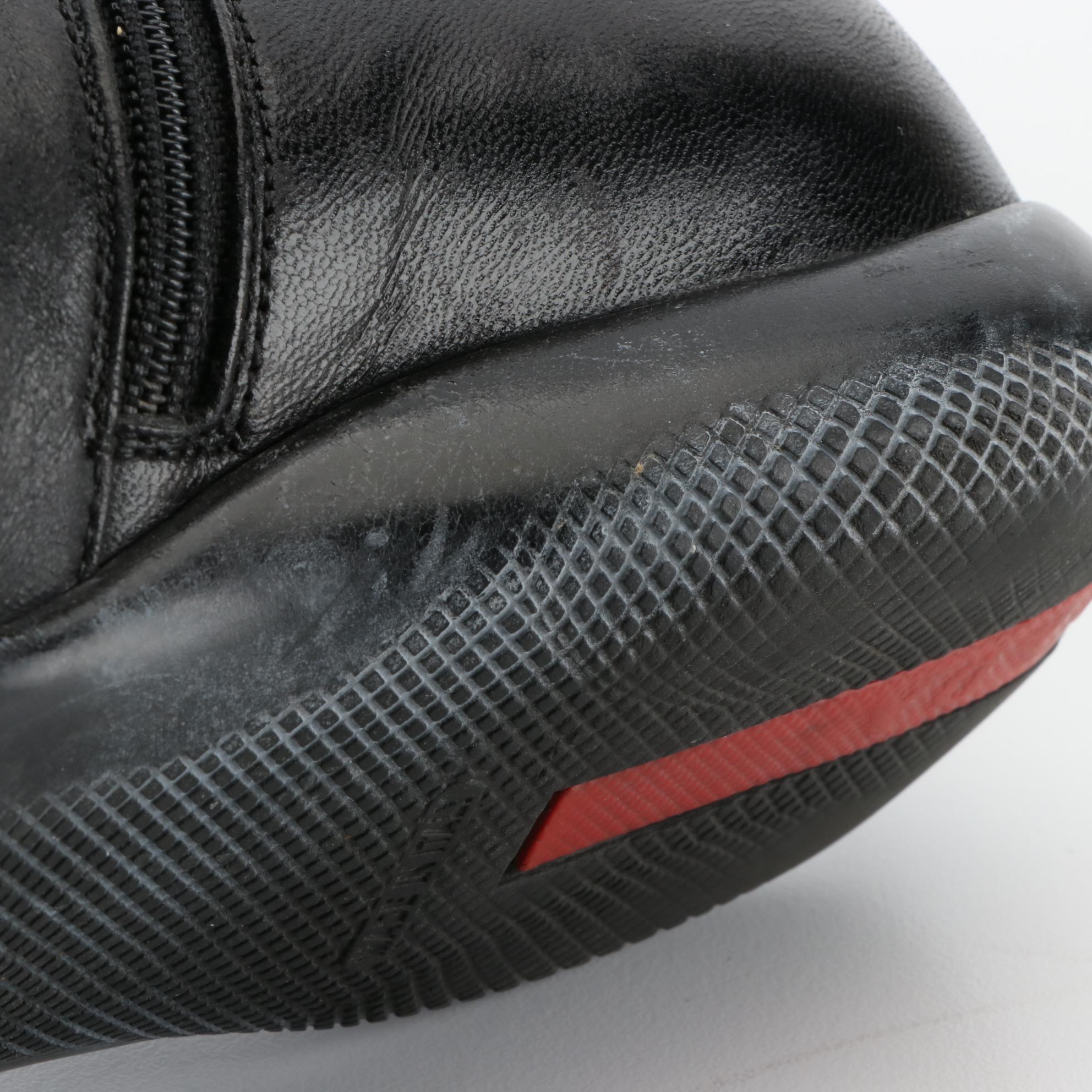 Prada Sport Mid-Calf Leather Boots in Black Leather