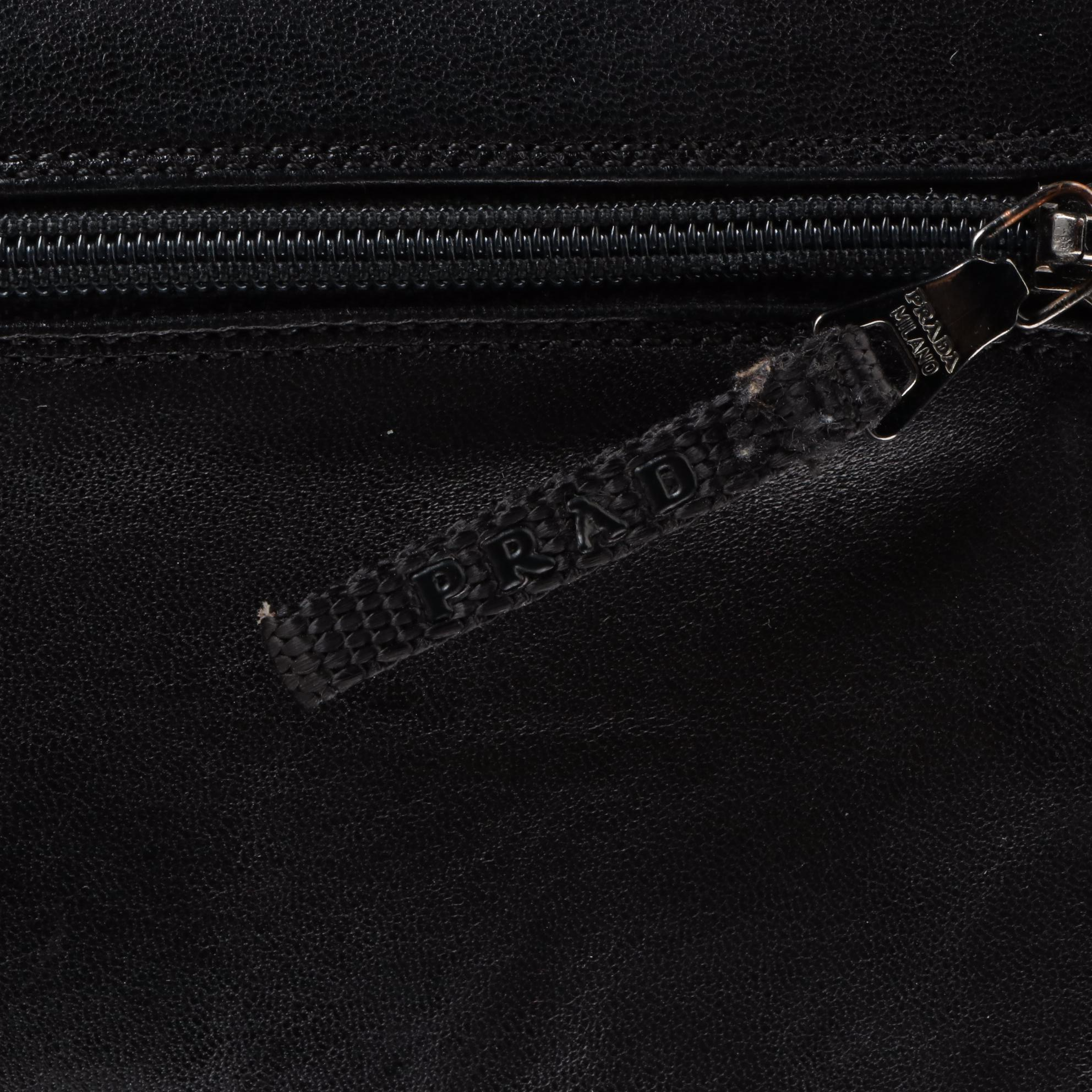 Prada Sport Mid-Calf Leather Boots in Black Leather