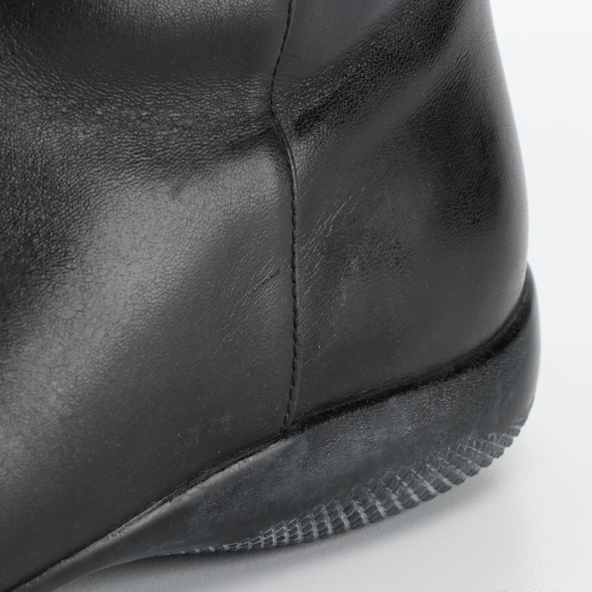 Prada Sport Mid-Calf Leather Boots in Black Leather
