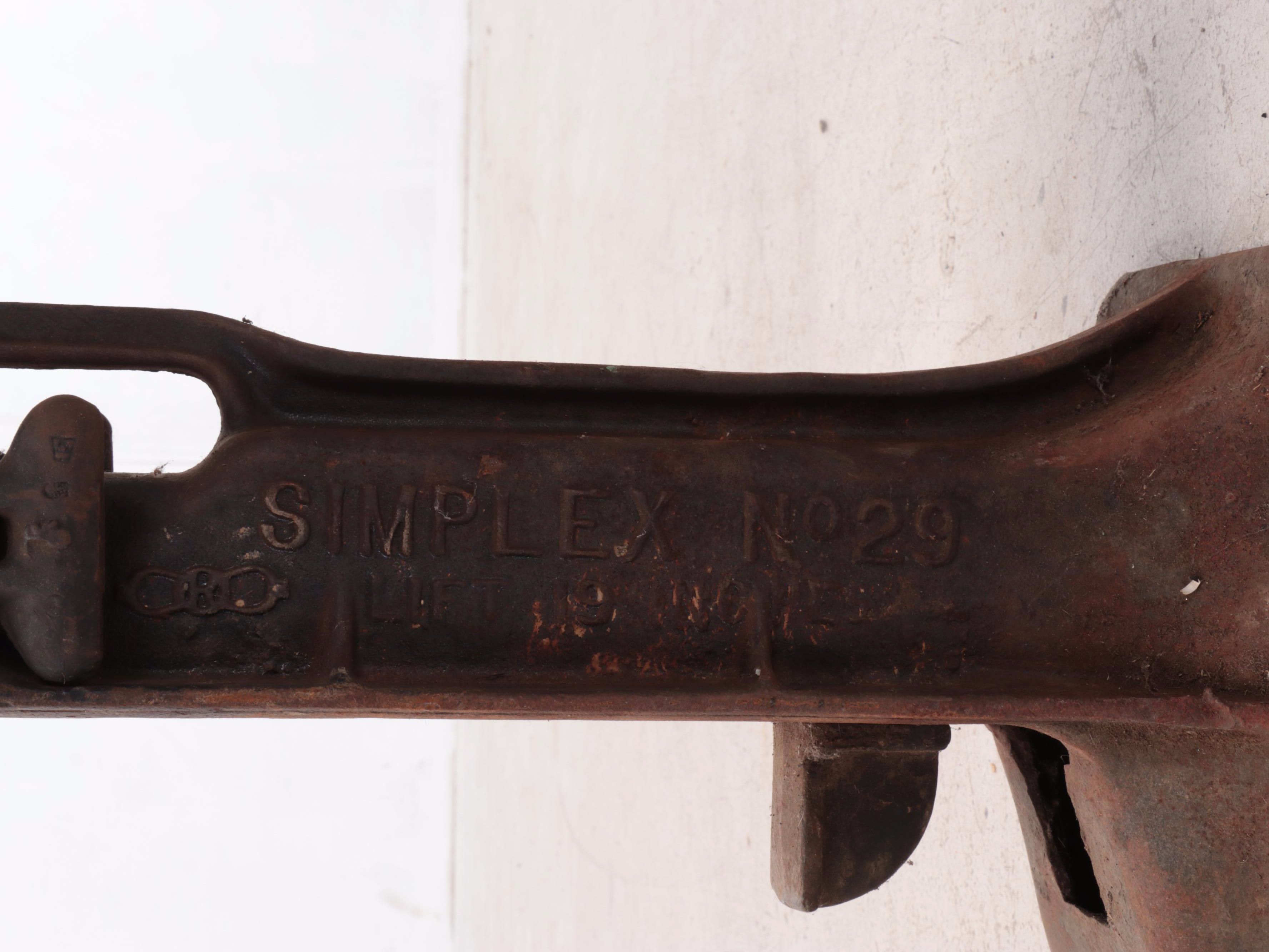 Pair of Simplex 15-Ton No. 29 Railroad Mechanical Jacks