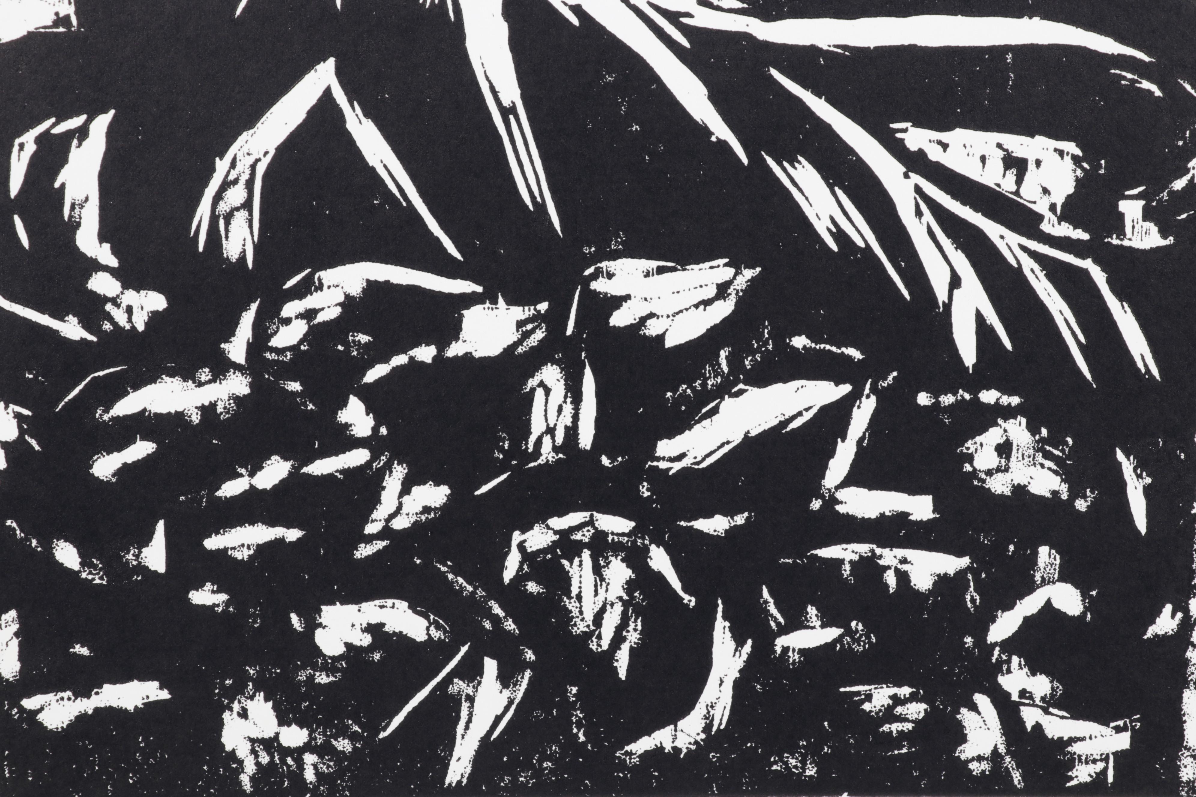 Sidney Chafetz Woodcut "Mountain Landscape," 1971