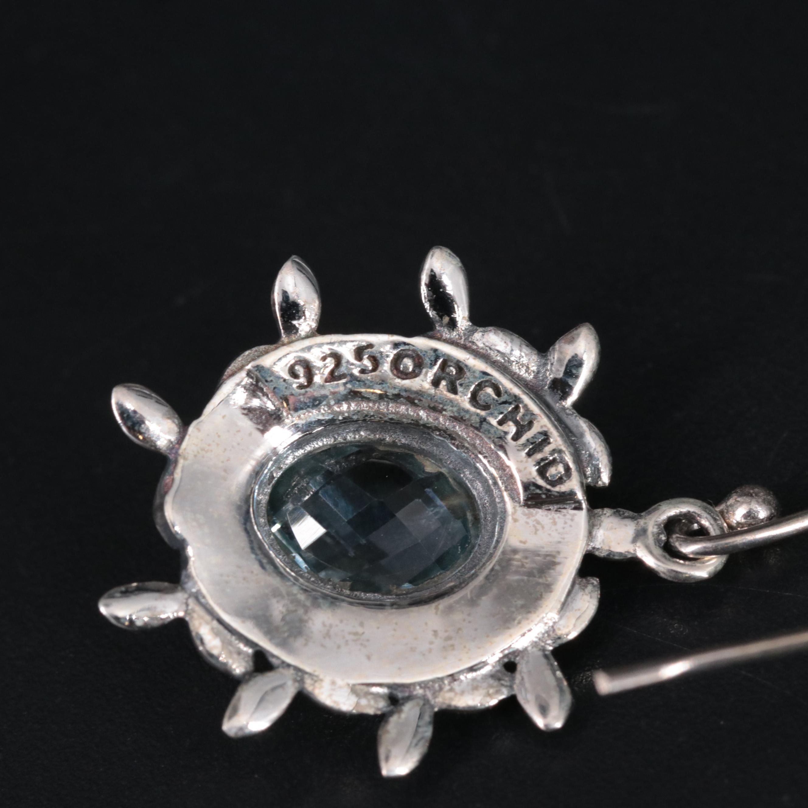 Sterling Silver Gemstone Drop Earrings