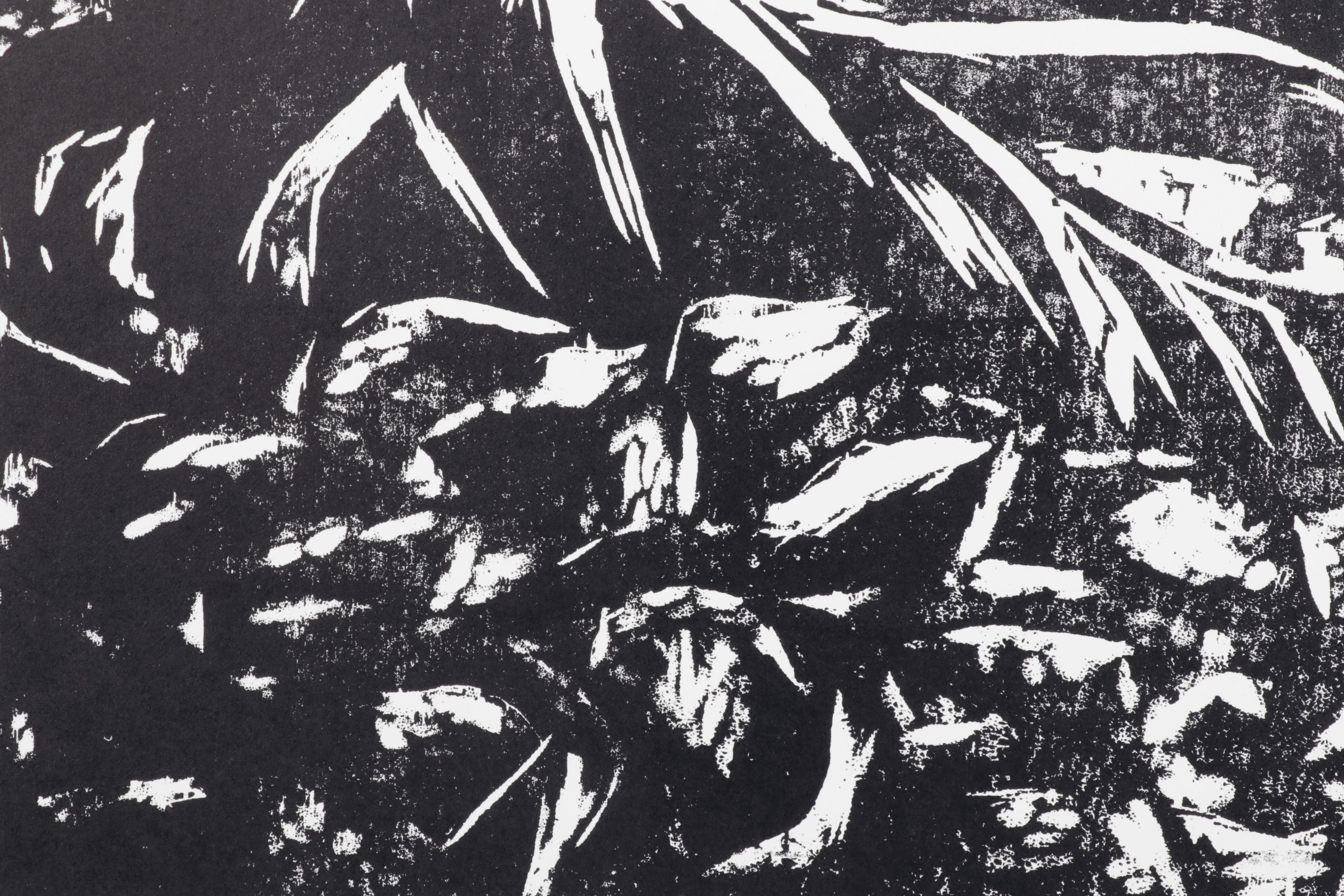 Sidney Chafetz Woodcut "Mountain Landscape," 1971