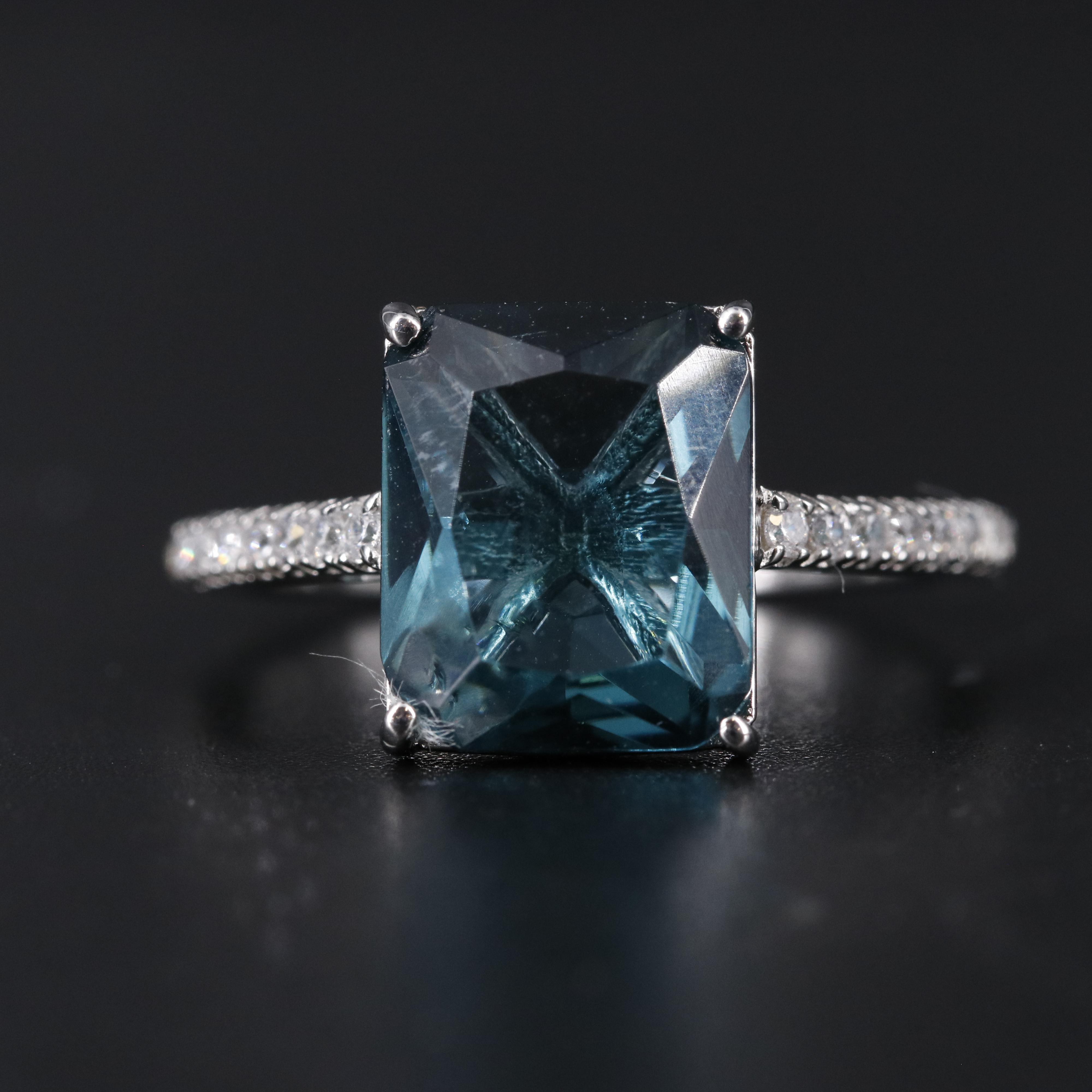 Sterling Silver Ruby and Cubic Zirconia Ring