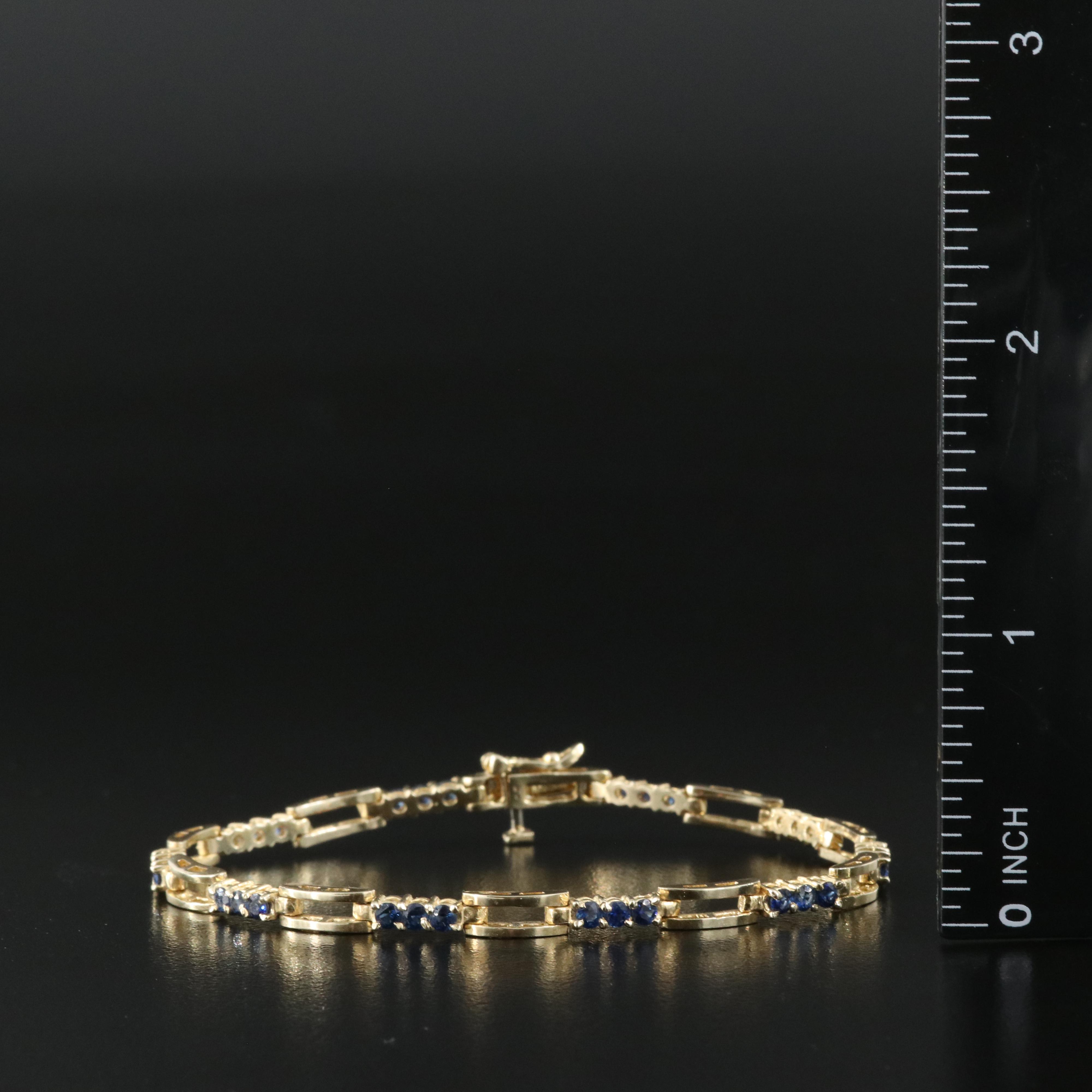 14K Sapphire Station Bracelet
