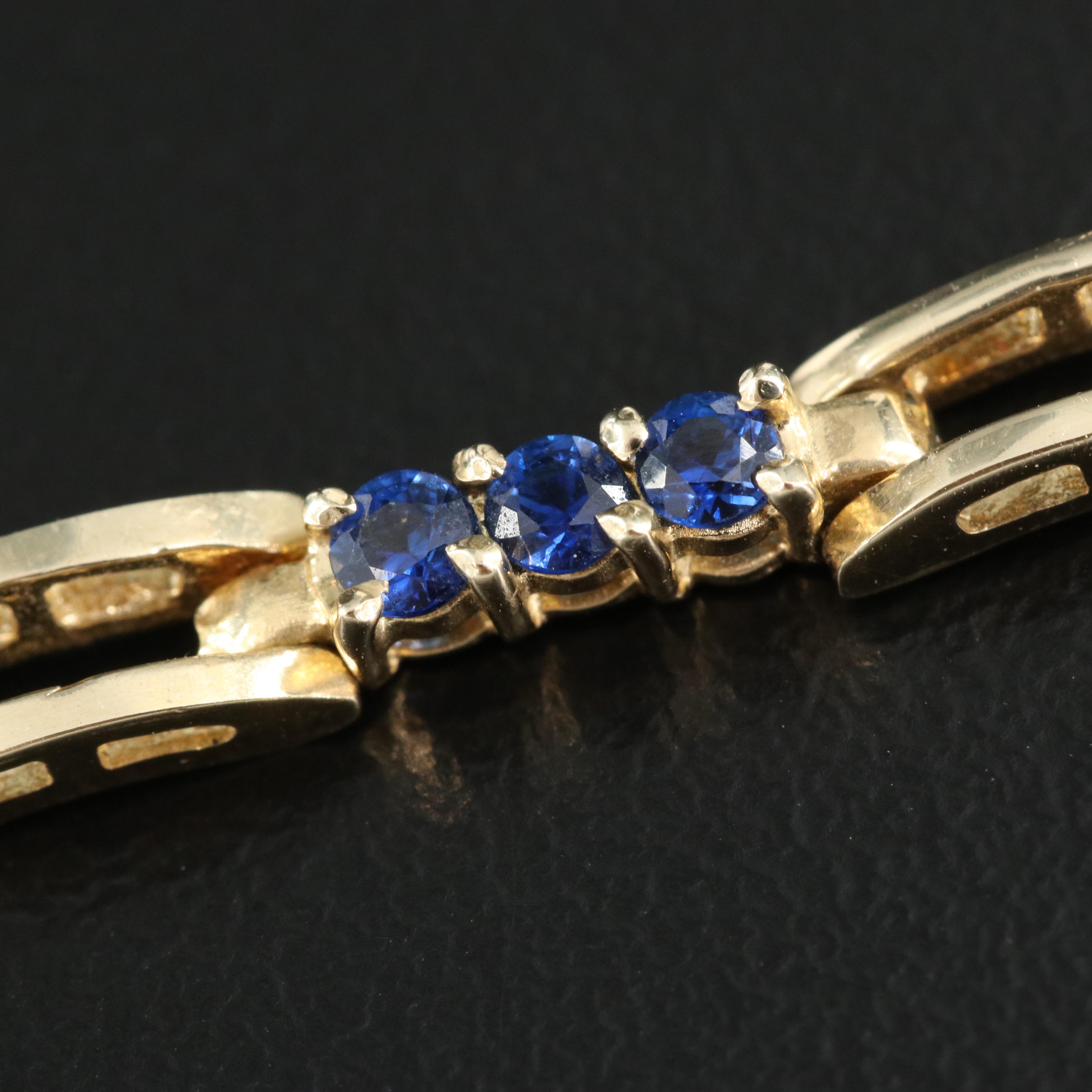 14K Sapphire Station Bracelet