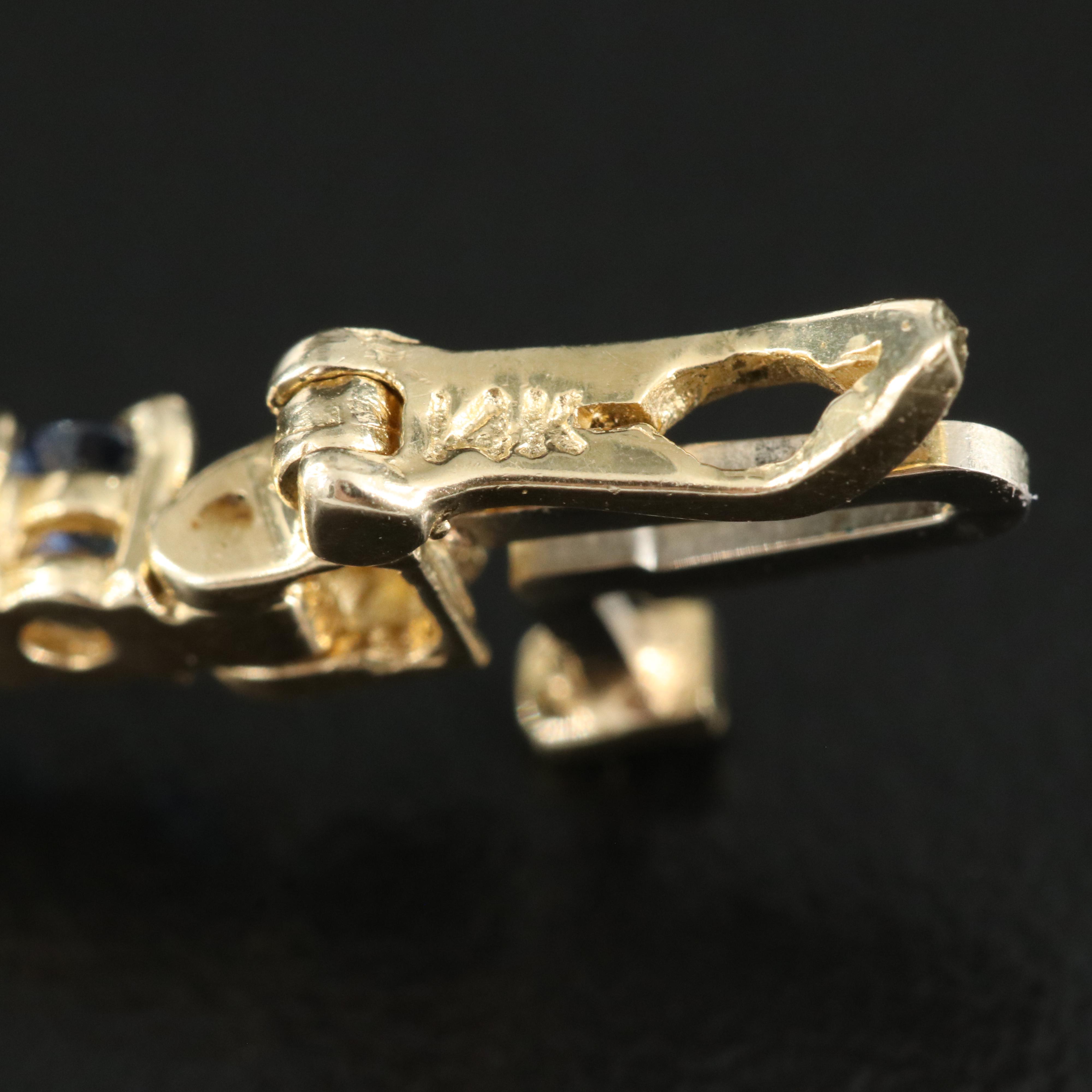 14K Sapphire Station Bracelet
