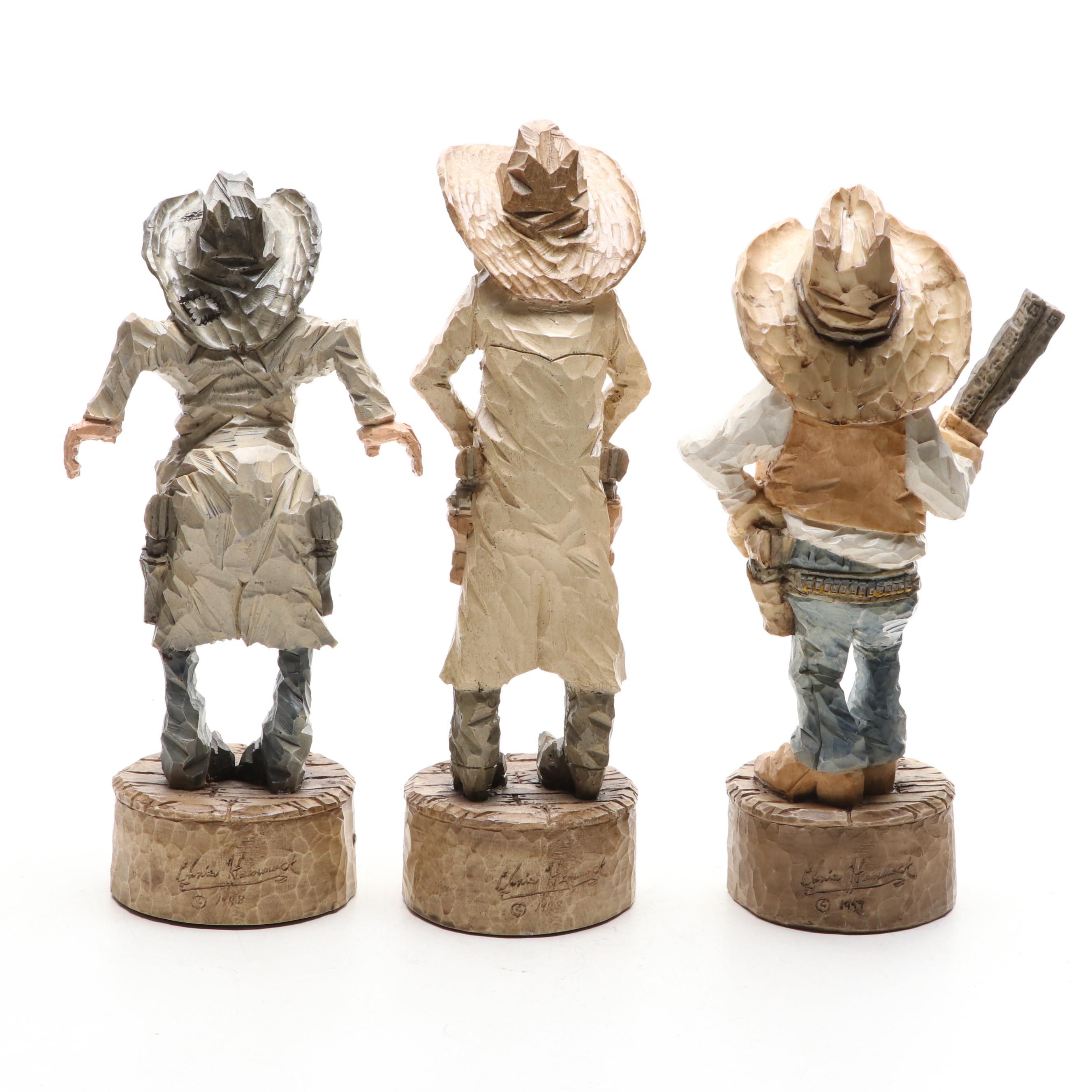 Chris Hammack Spit 'N' Whittle Resin Cowboy Figurines