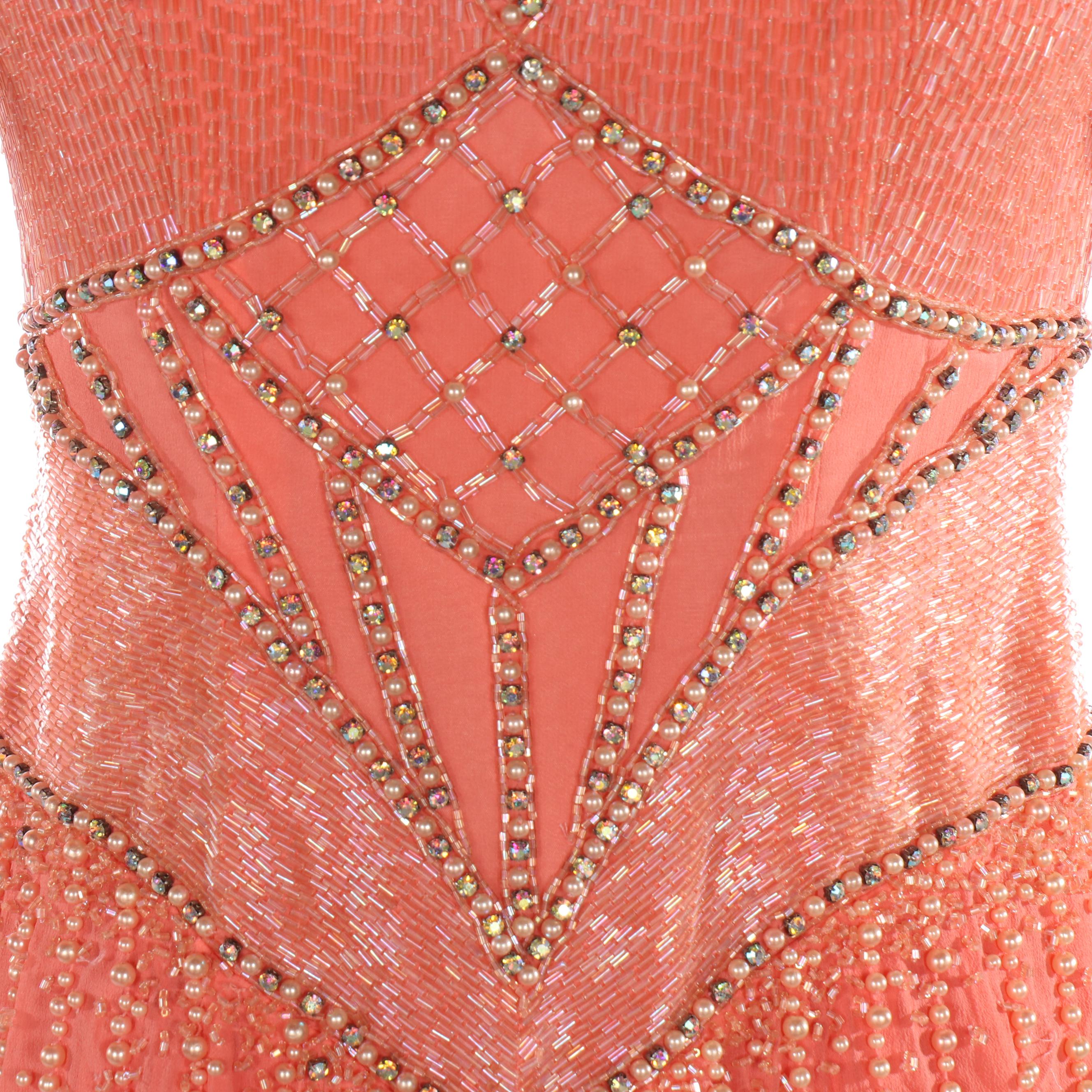 Embellished Pink Chiffon Occasion Gown