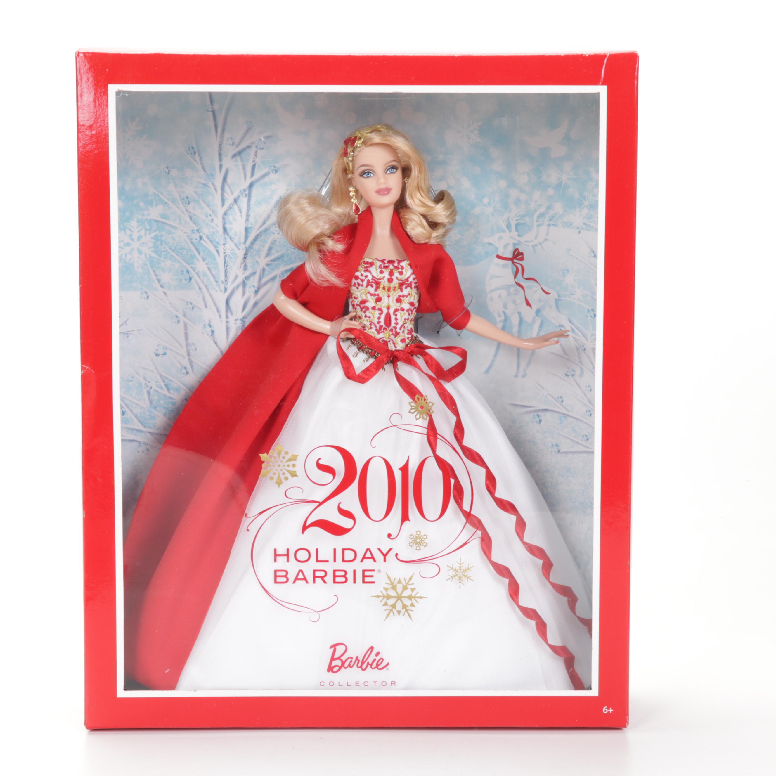 Mattel Barbies Featuring "2008 Holiday Barbie" & Pizza Hut Franchise Accessories