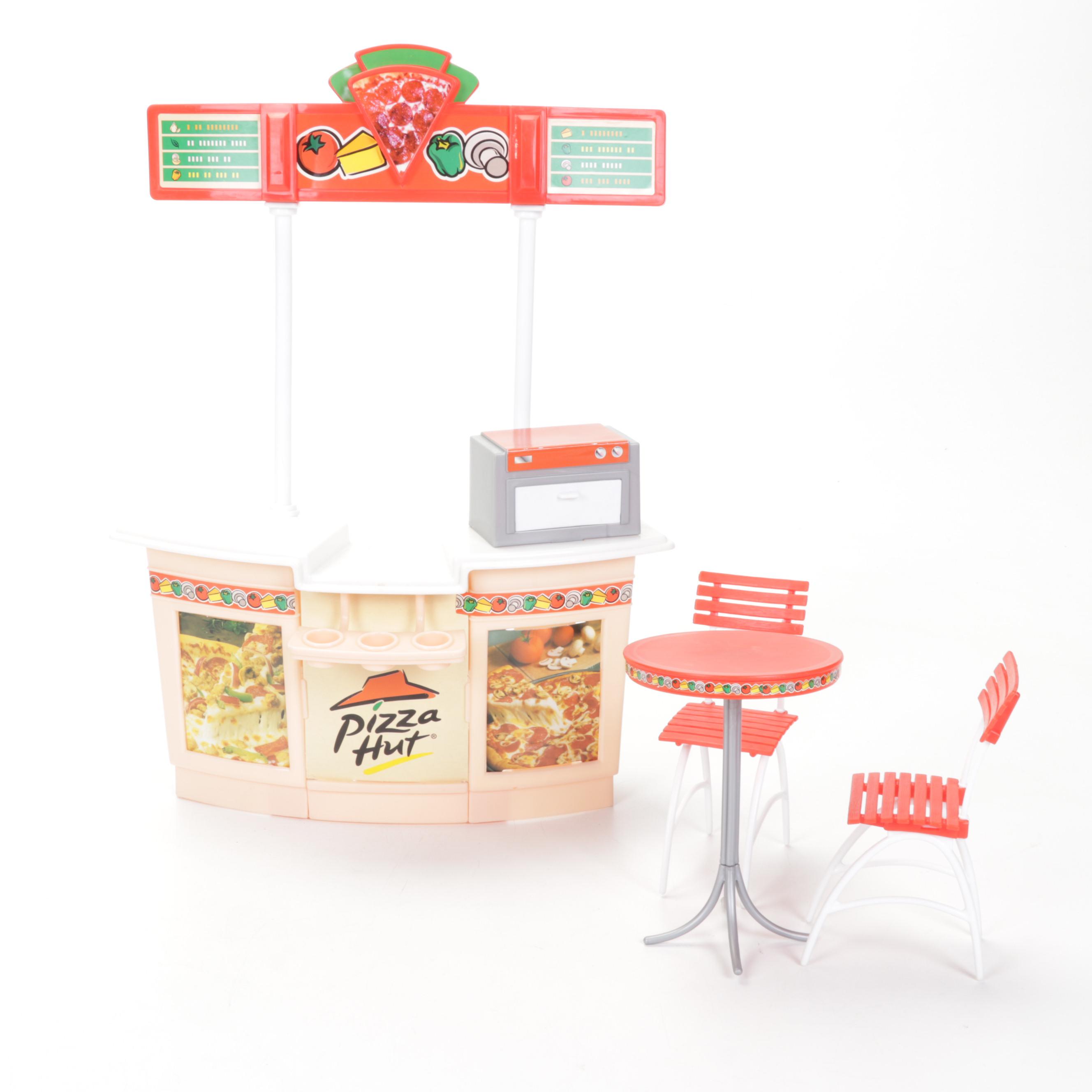 Mattel Barbies Featuring "2008 Holiday Barbie" & Pizza Hut Franchise Accessories