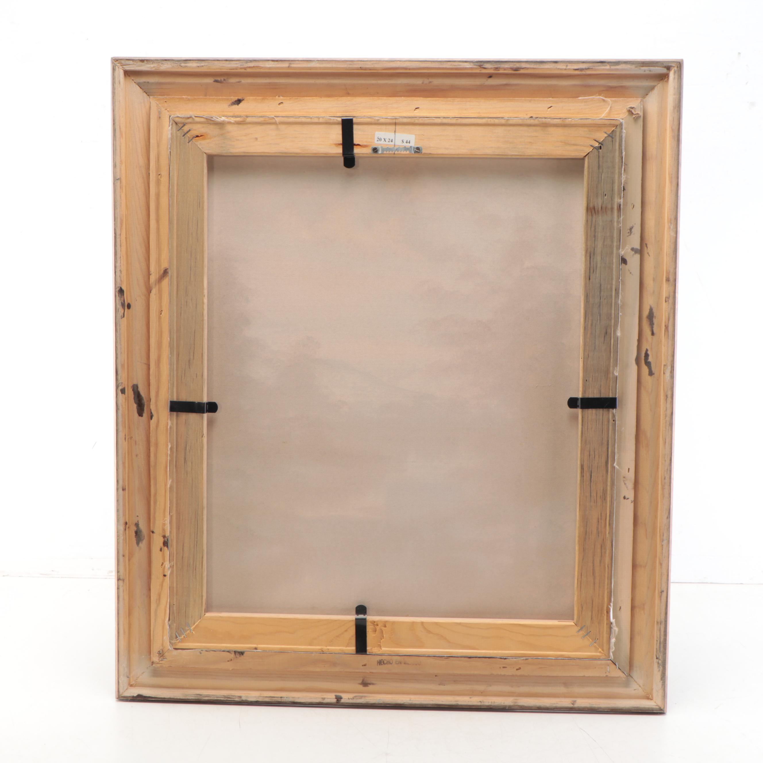 Landscape Oil Painting of River Scene with Waterfall