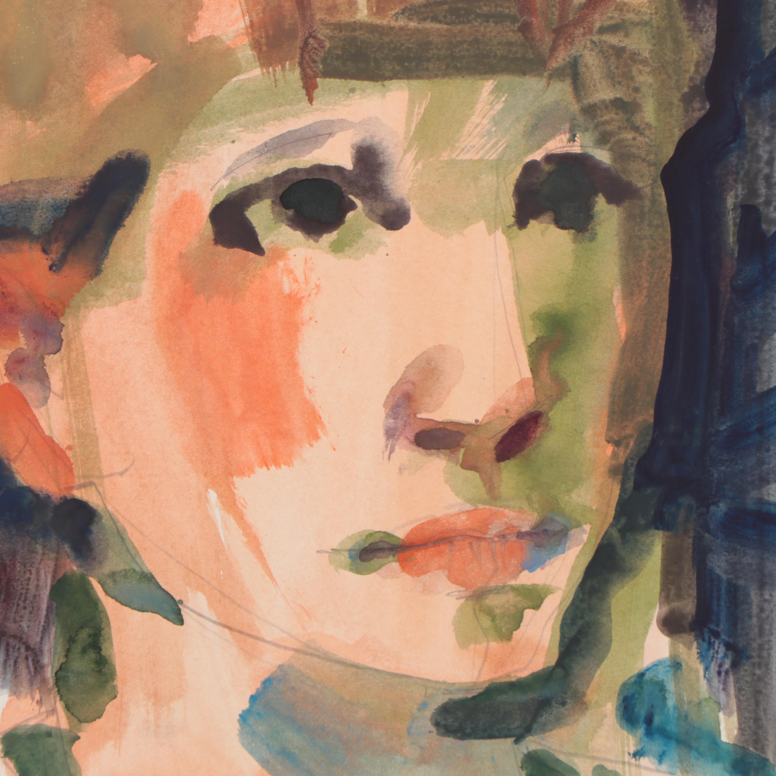 Jack Meanwell Watercolor Painting of Portrait