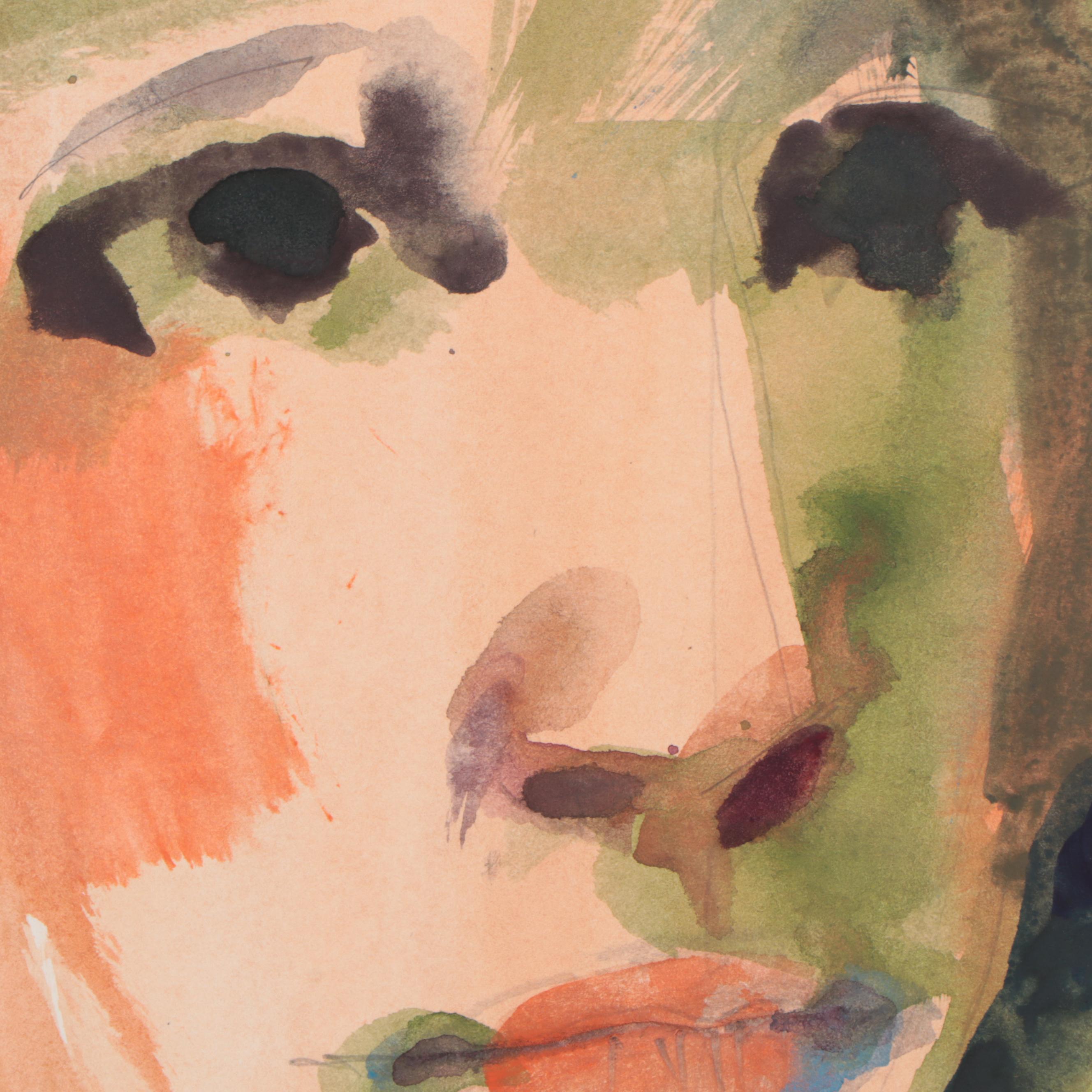 Jack Meanwell Watercolor Painting of Portrait