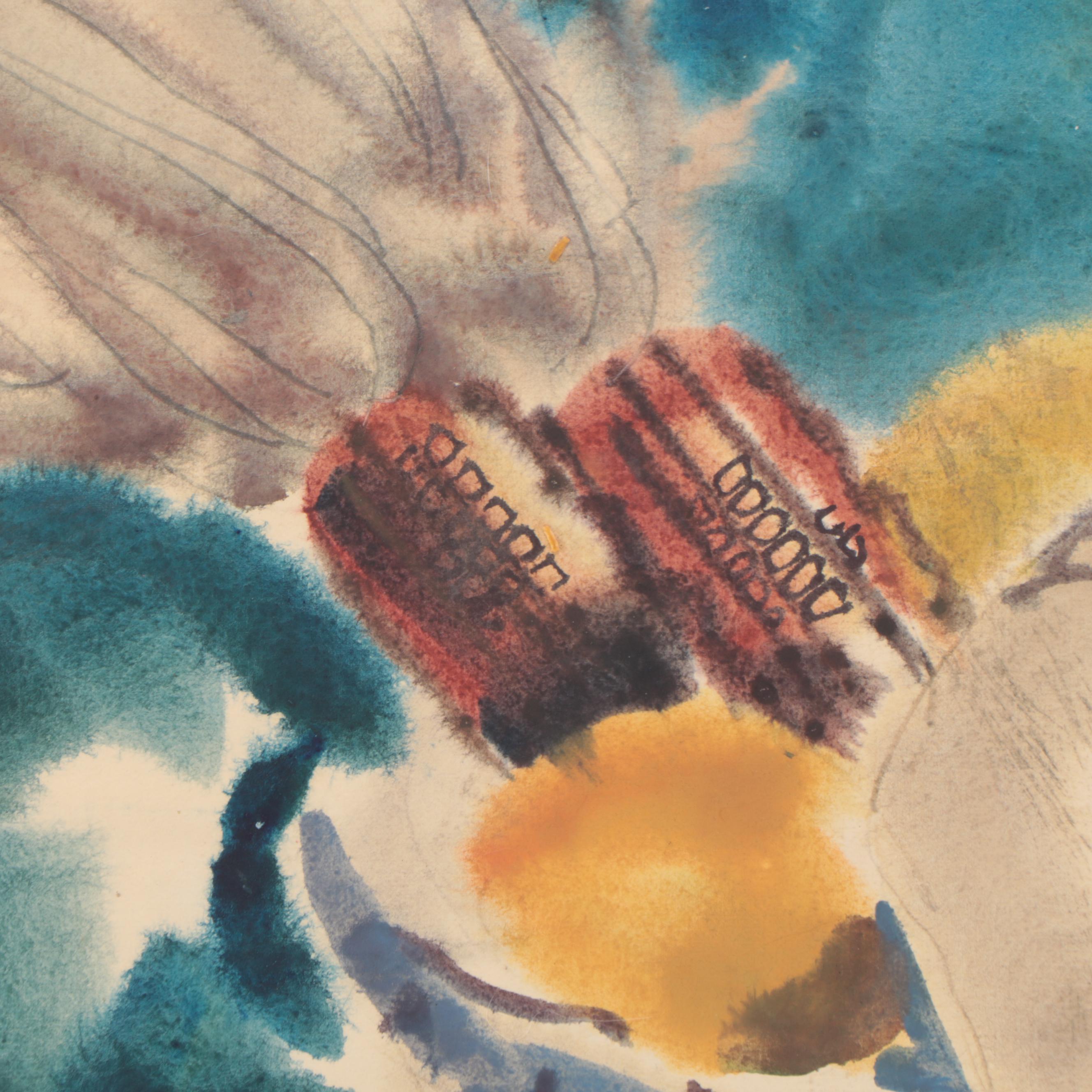 Jack Meanwell Watercolor Painting of Fruit Still Life