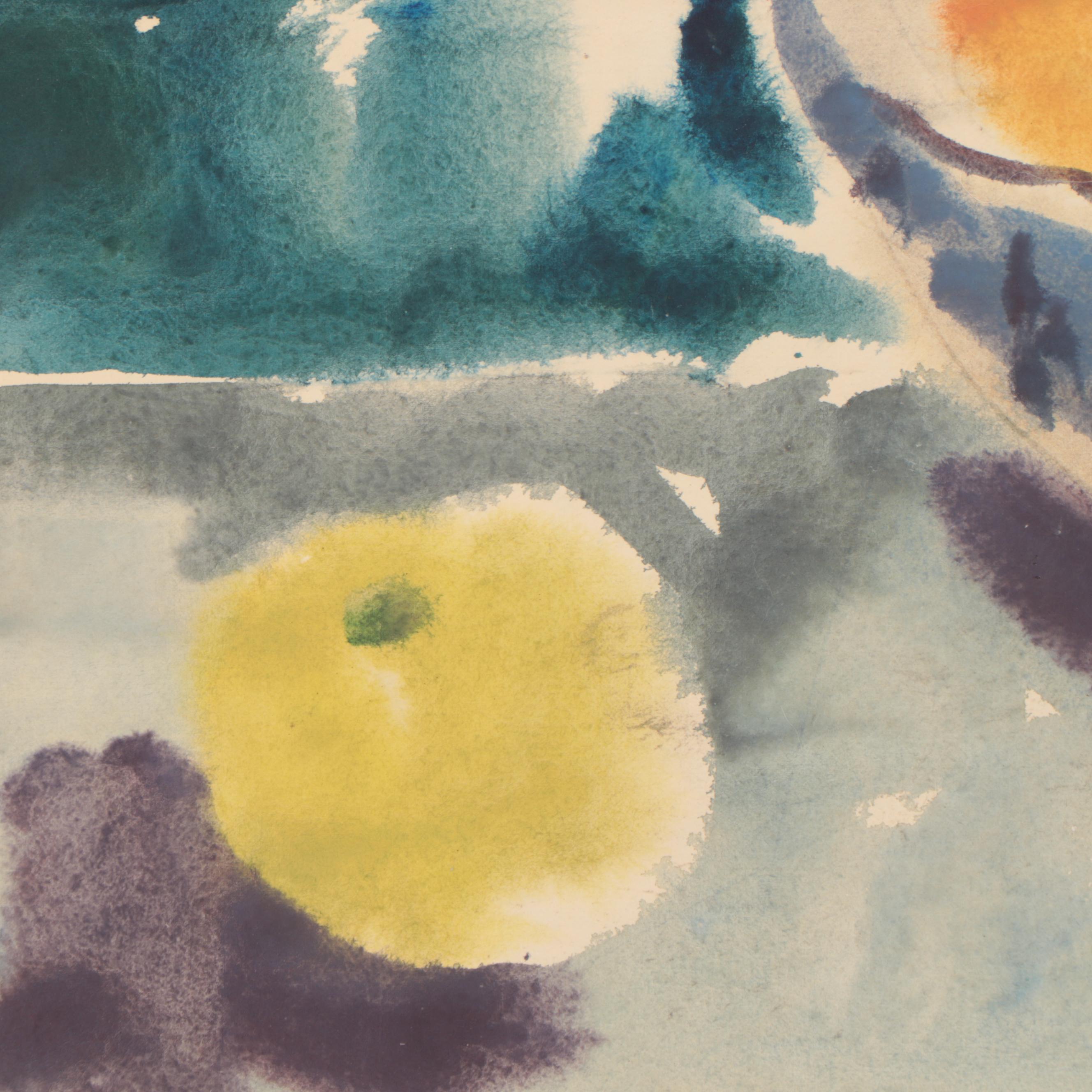 Jack Meanwell Watercolor Painting of Fruit Still Life