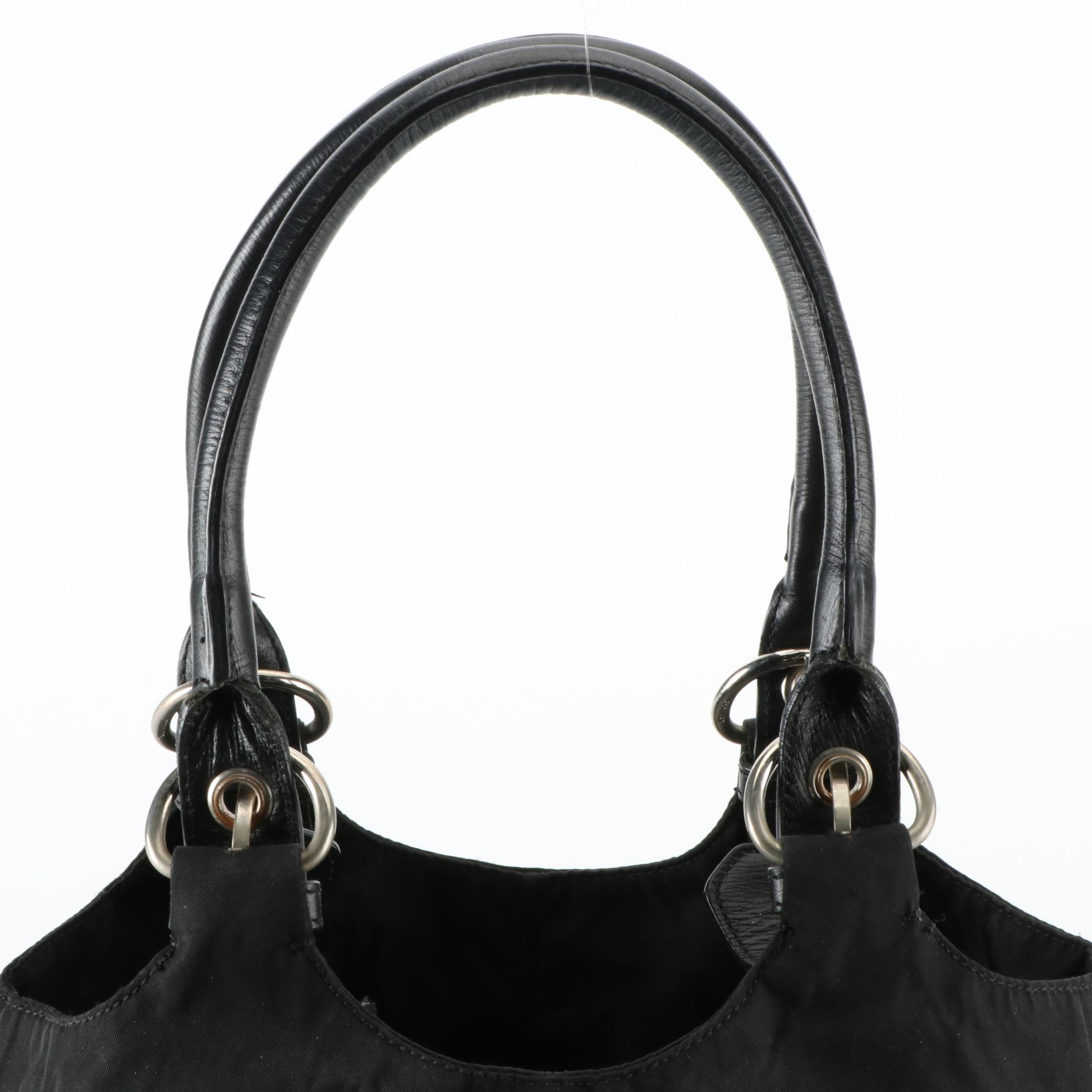 Prada Tessuto Shoulder Bag in Nylon and Saffiano Leather Trim