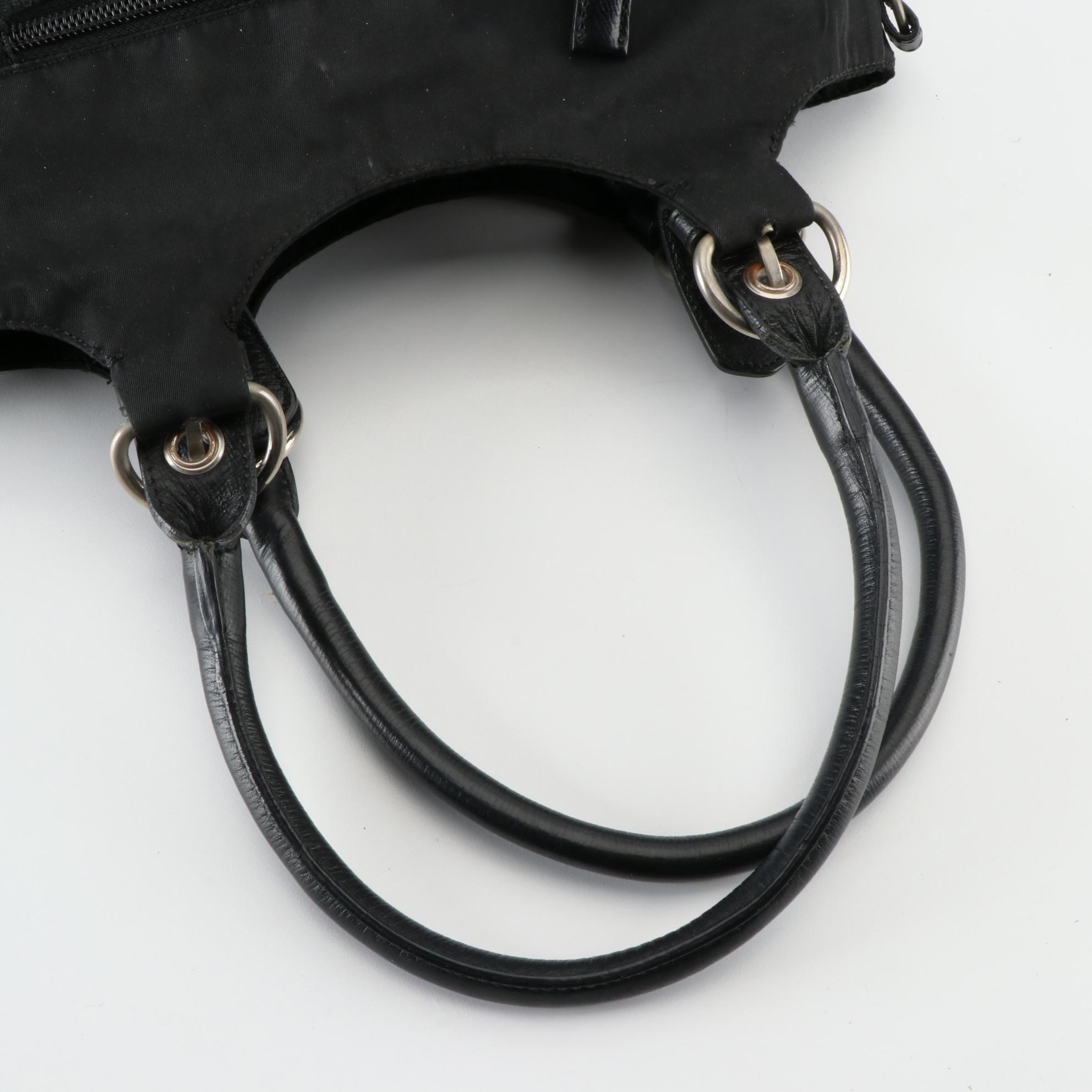 Prada Tessuto Shoulder Bag in Nylon and Saffiano Leather Trim