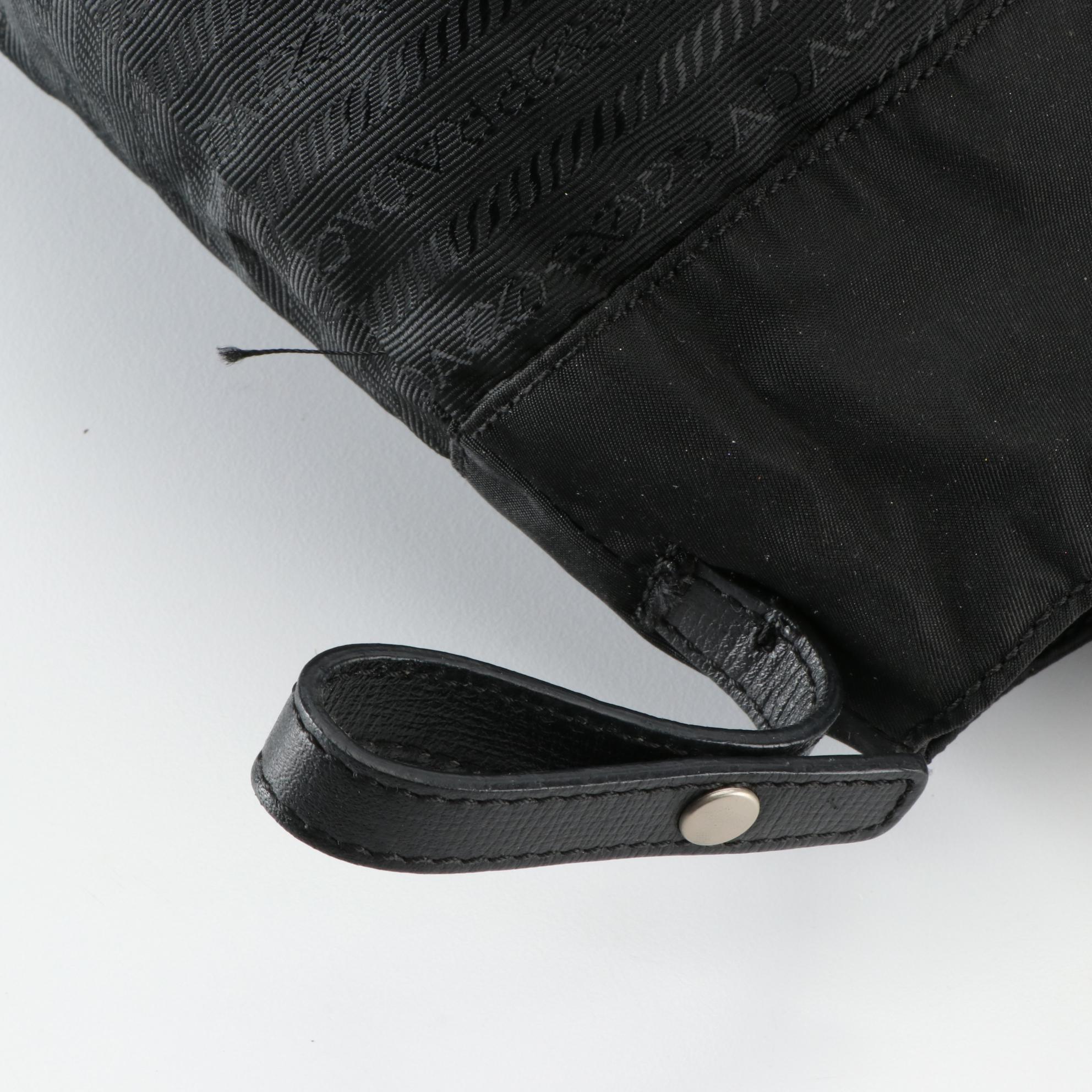 Prada Tessuto Shoulder Bag in Nylon and Saffiano Leather Trim