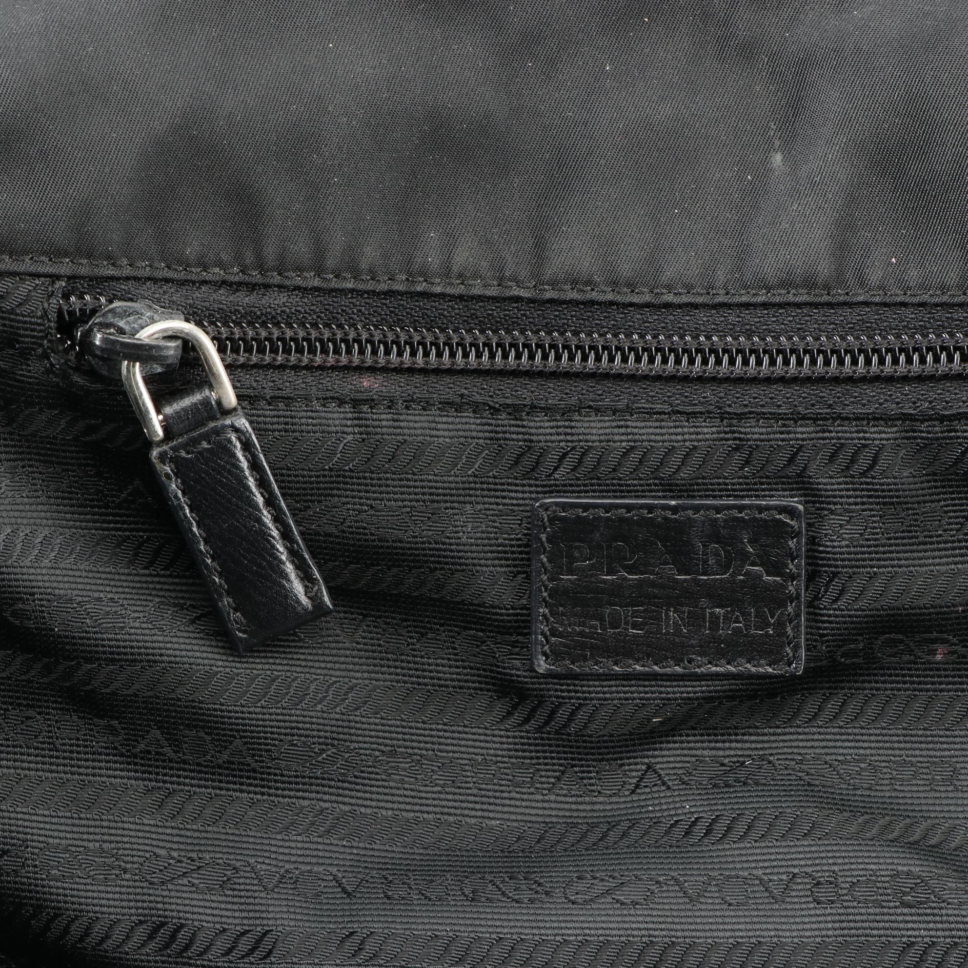 Prada Tessuto Shoulder Bag in Nylon and Saffiano Leather Trim