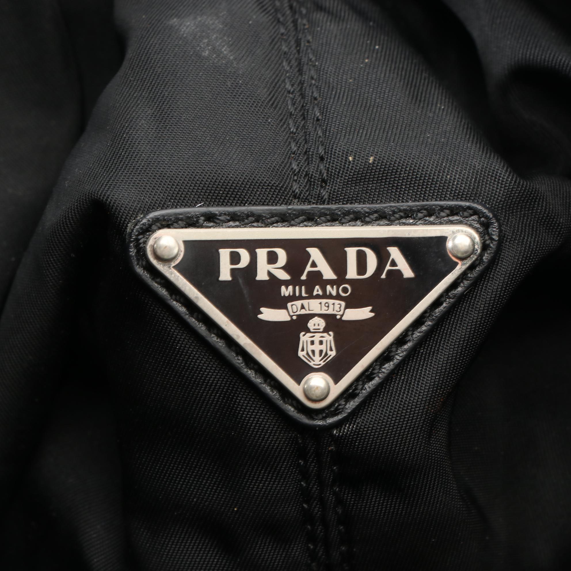 Prada Tessuto Shoulder Bag in Nylon and Saffiano Leather Trim