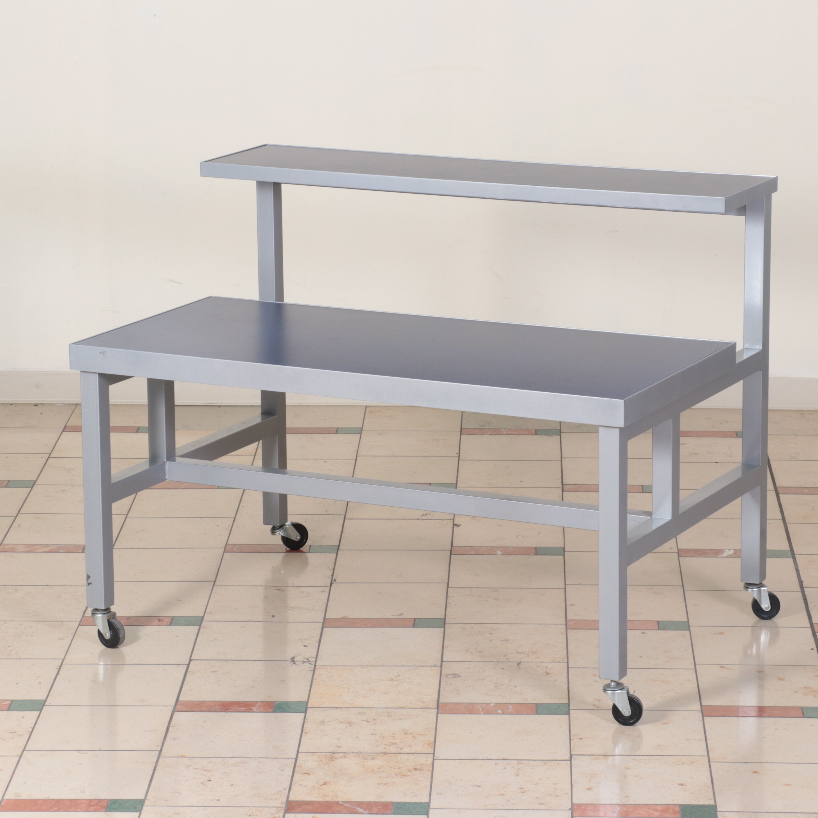 Mobile 2 Tiered Display Table and Nesting Table