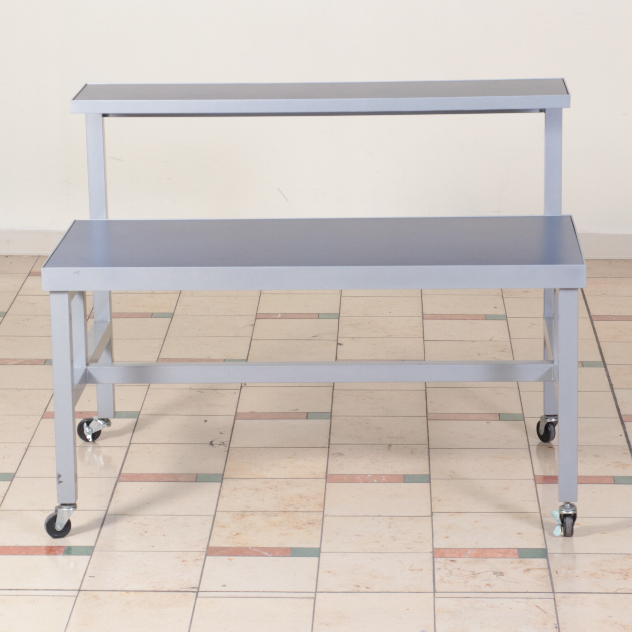 Mobile 2 Tiered Display Table and Nesting Table