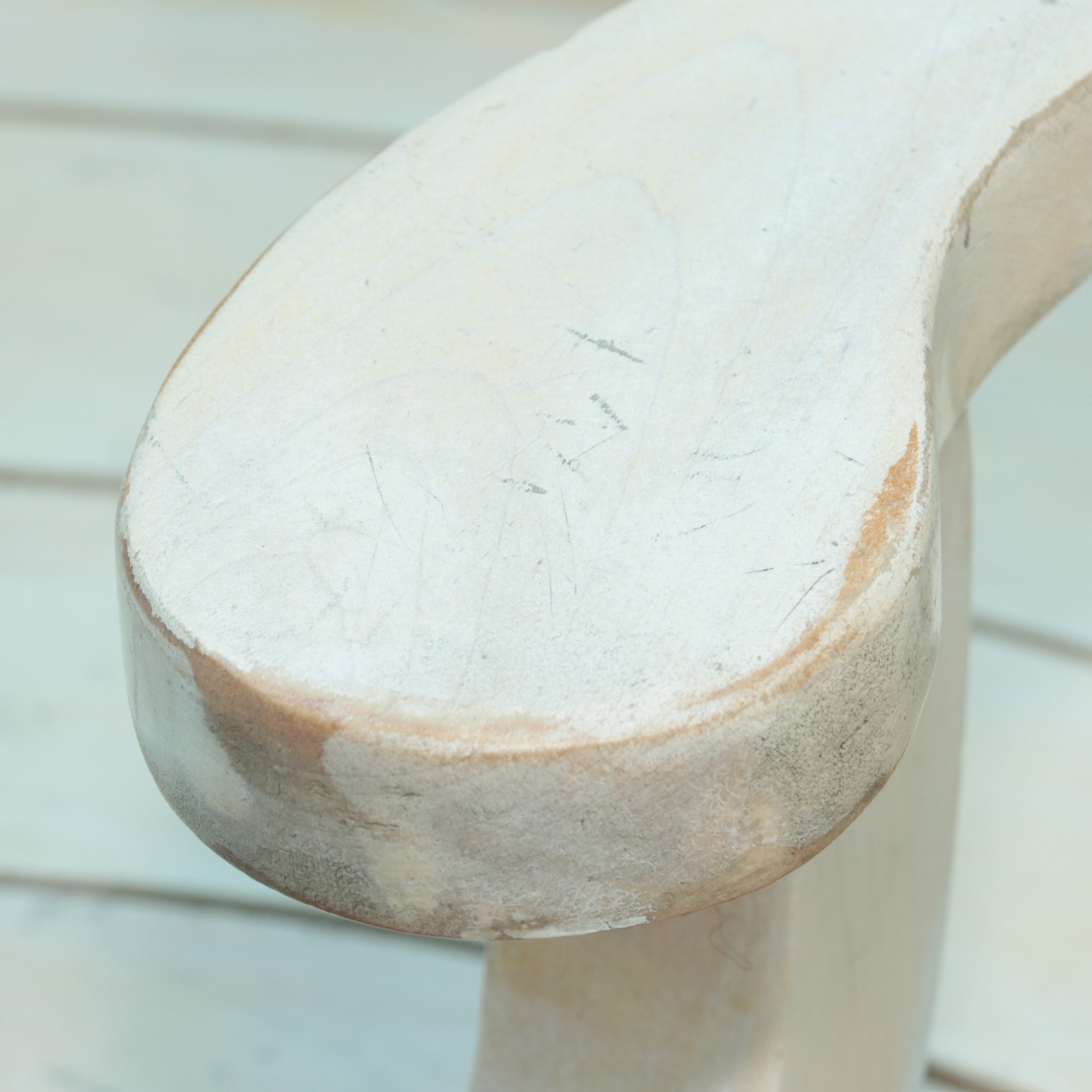 Pair of Large Curved Wood Benches