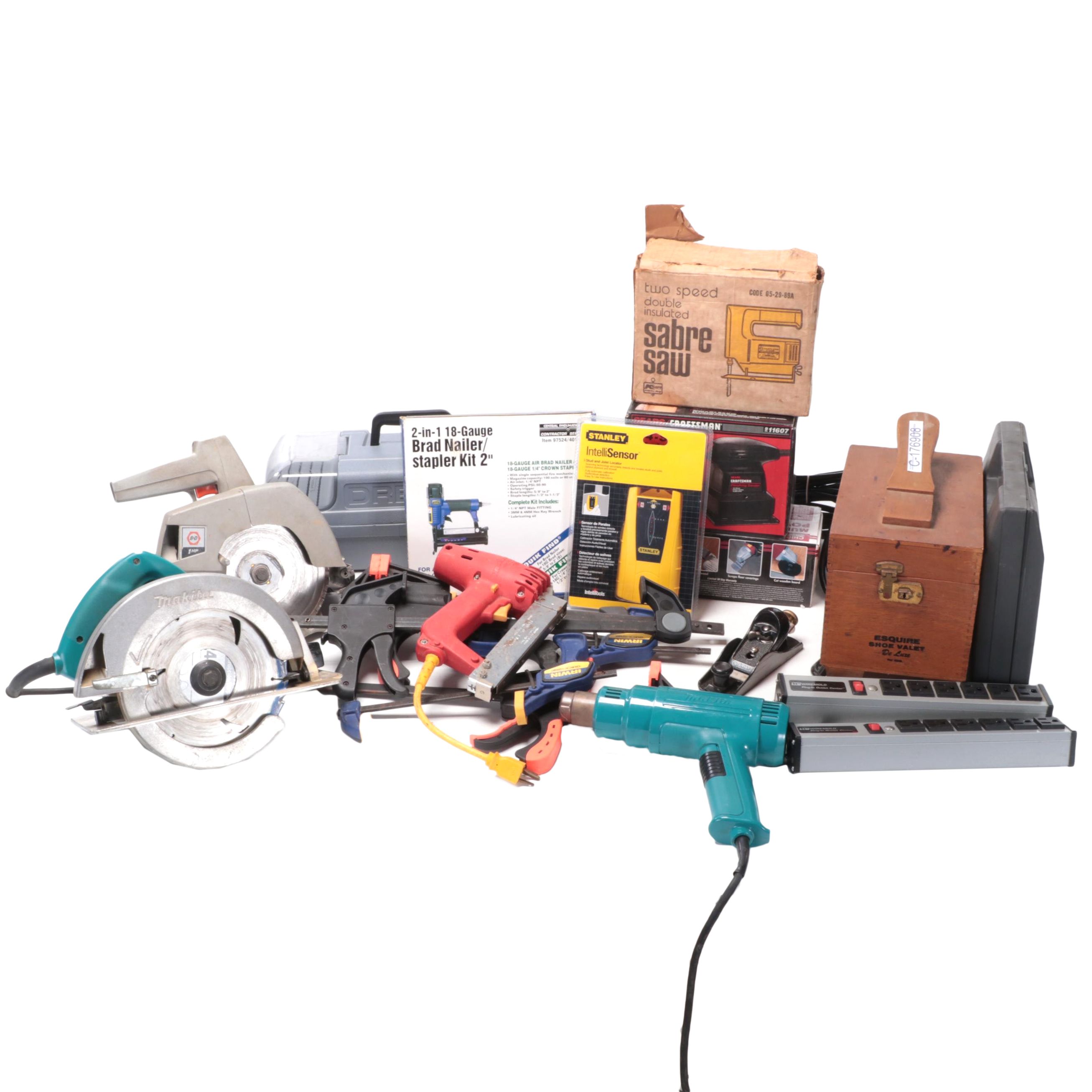 Makita Circular Saw With Staple Guns, Bar Clamps and Other Tools