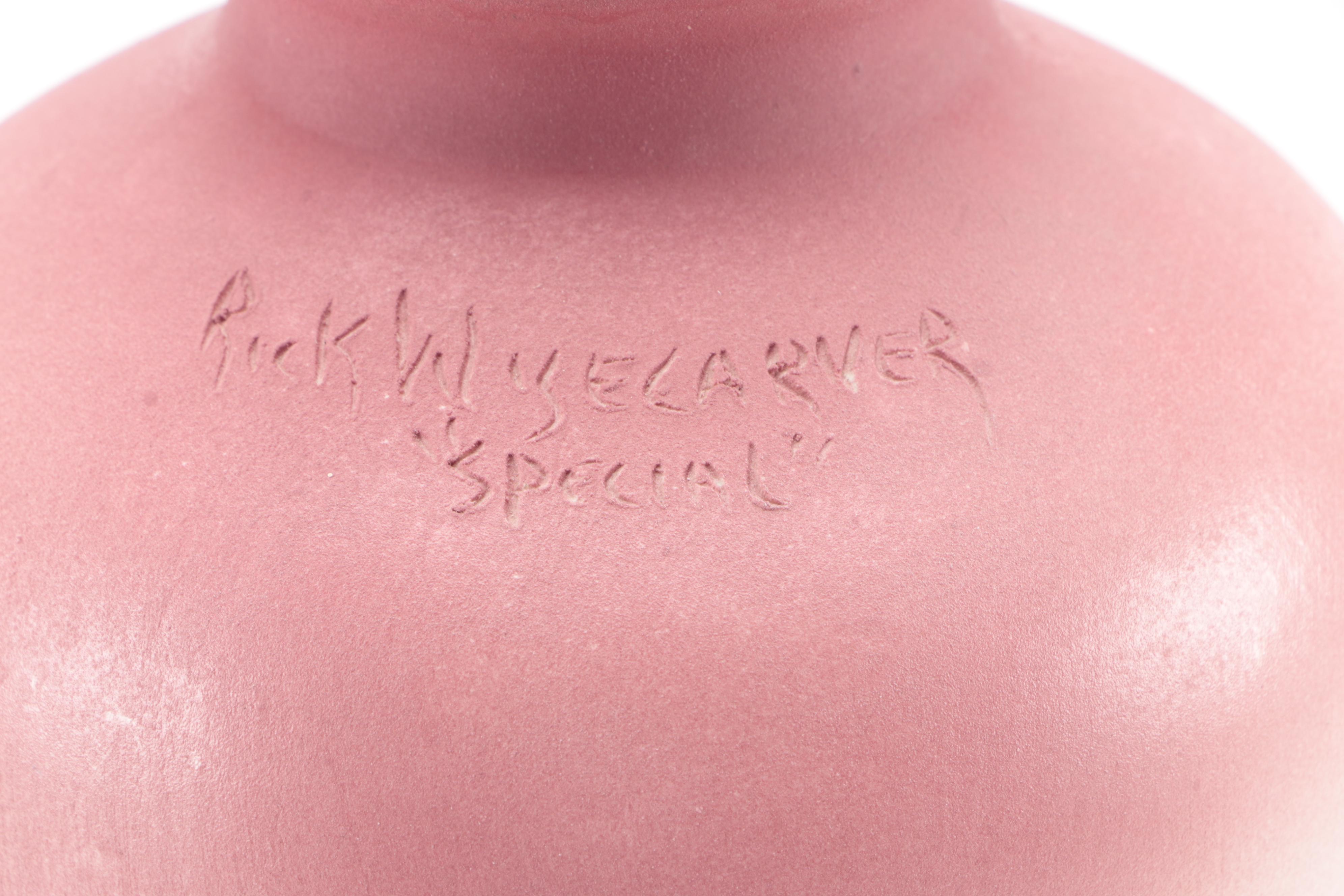 Signed Rick Wisecarver Wihoa Signed Hand Slip Painted Pottery Vase, 1981