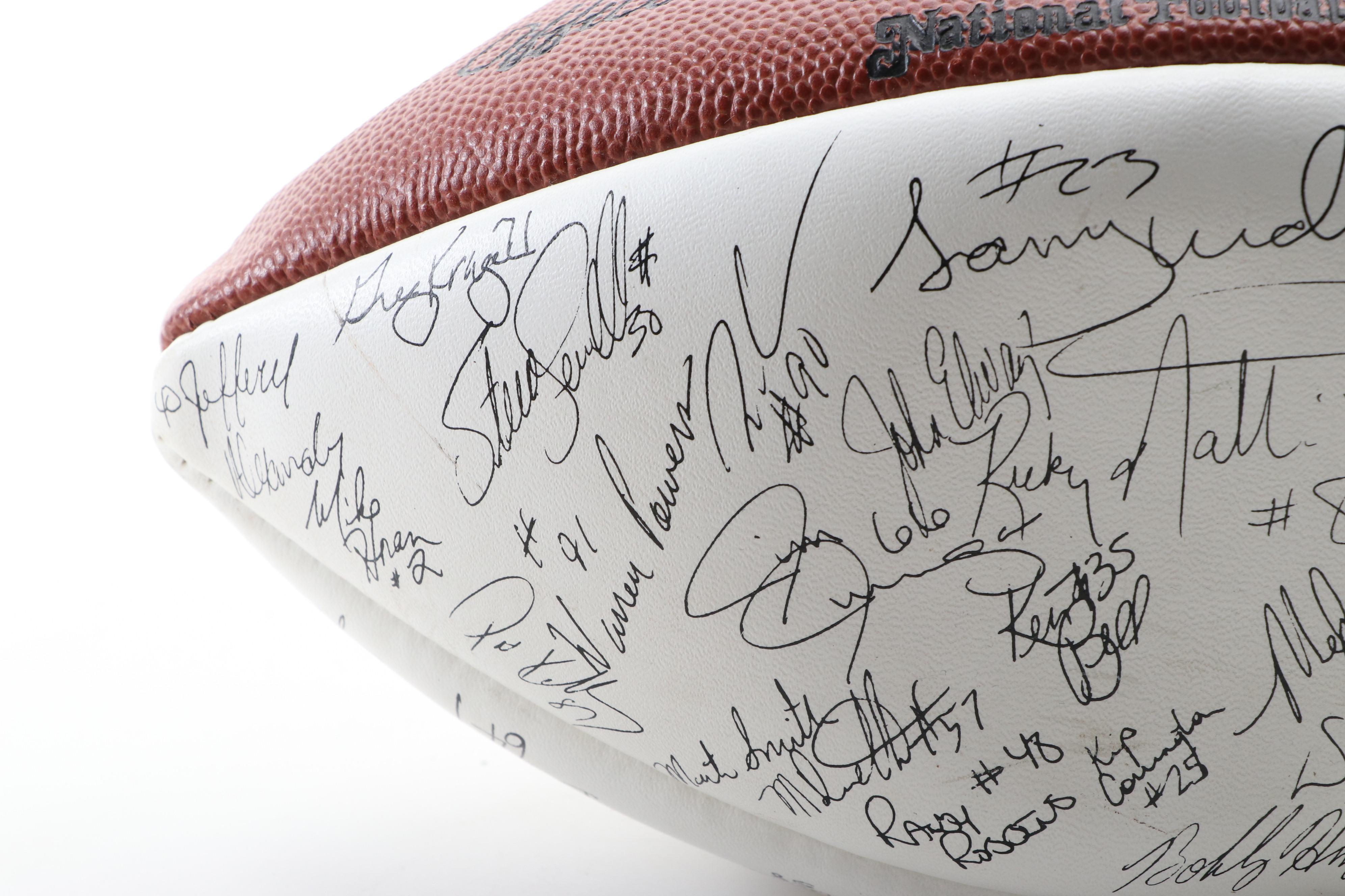 John Elway Signed Denver Broncos Throwback Royal Blue Football Helmet, Football