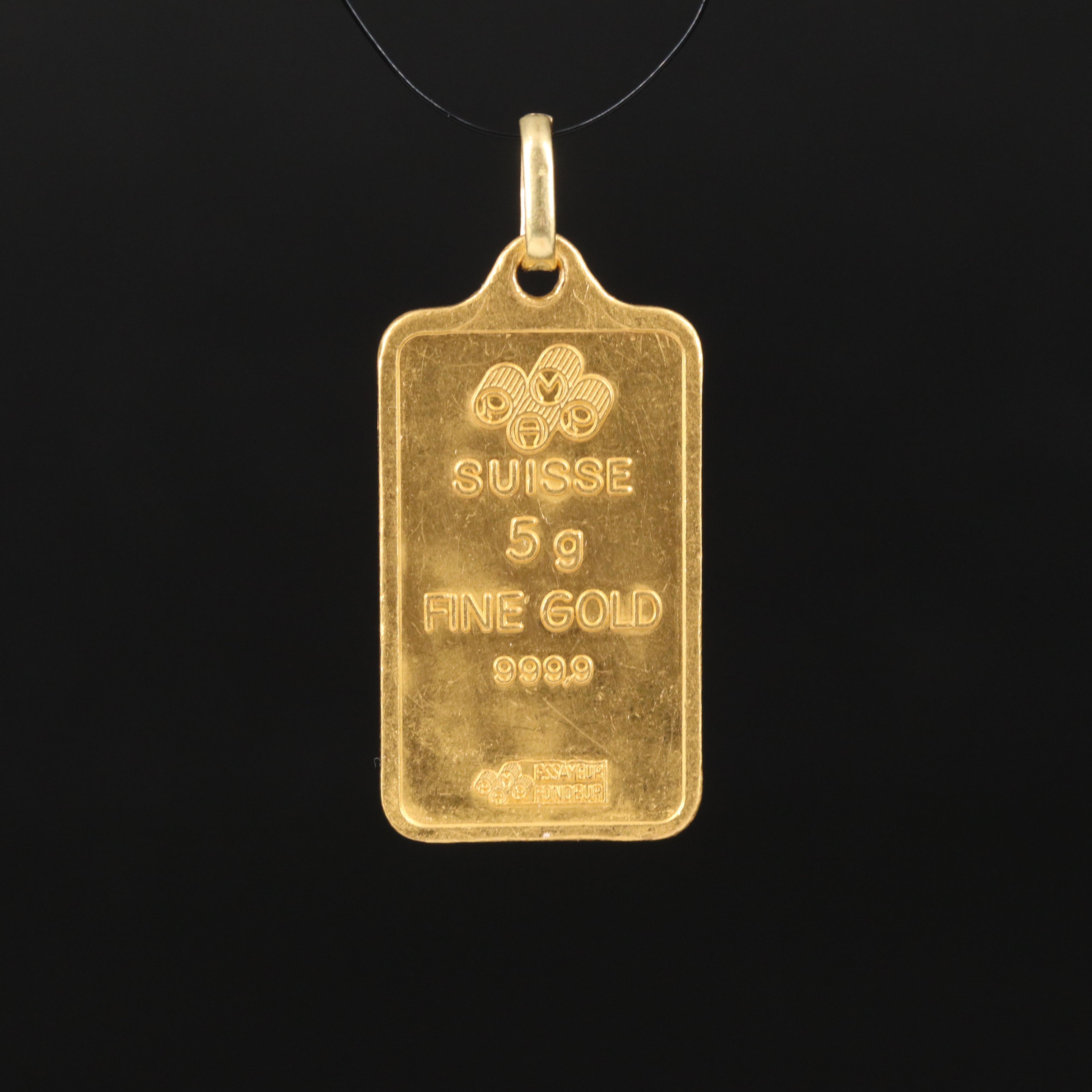 24K Credit Suisse 5g Ingot Pendant