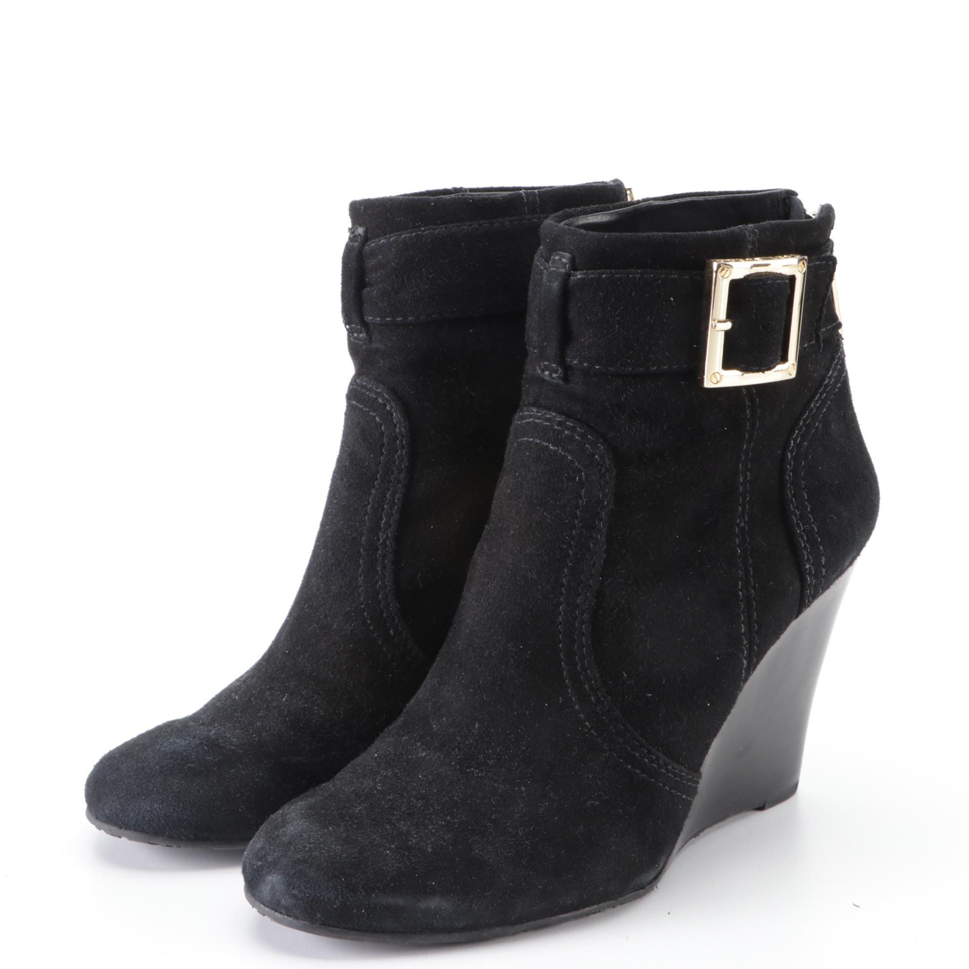 Tory Burch Deanna Suede Wedge Boots and Kate Spade Katrina Leather Boots