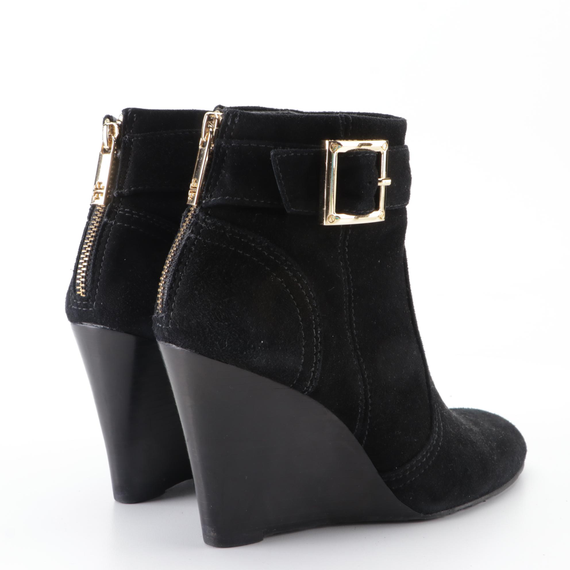Tory Burch Deanna Suede Wedge Boots and Kate Spade Katrina Leather Boots