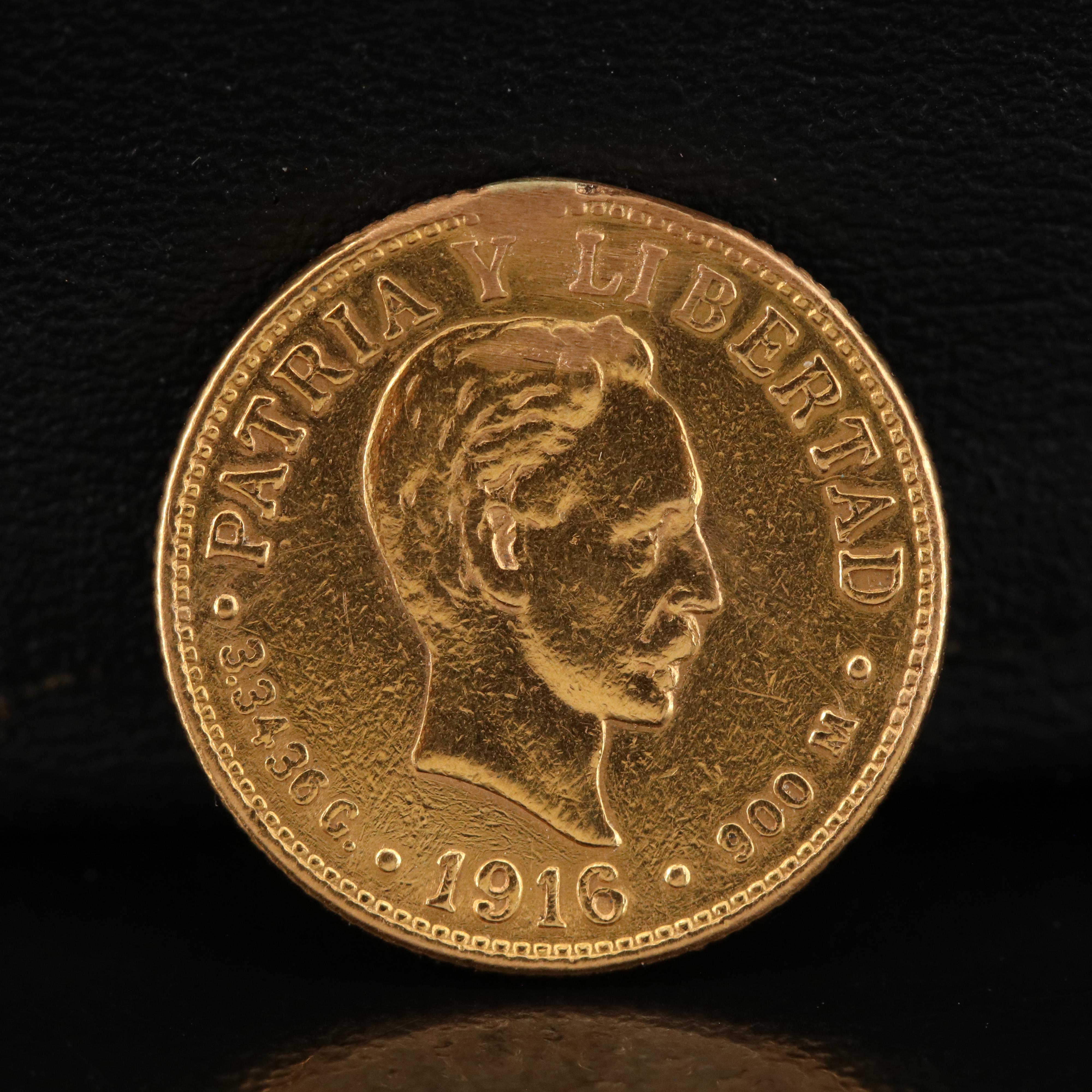 1916 Cuba 2-Pesos Gold Coin