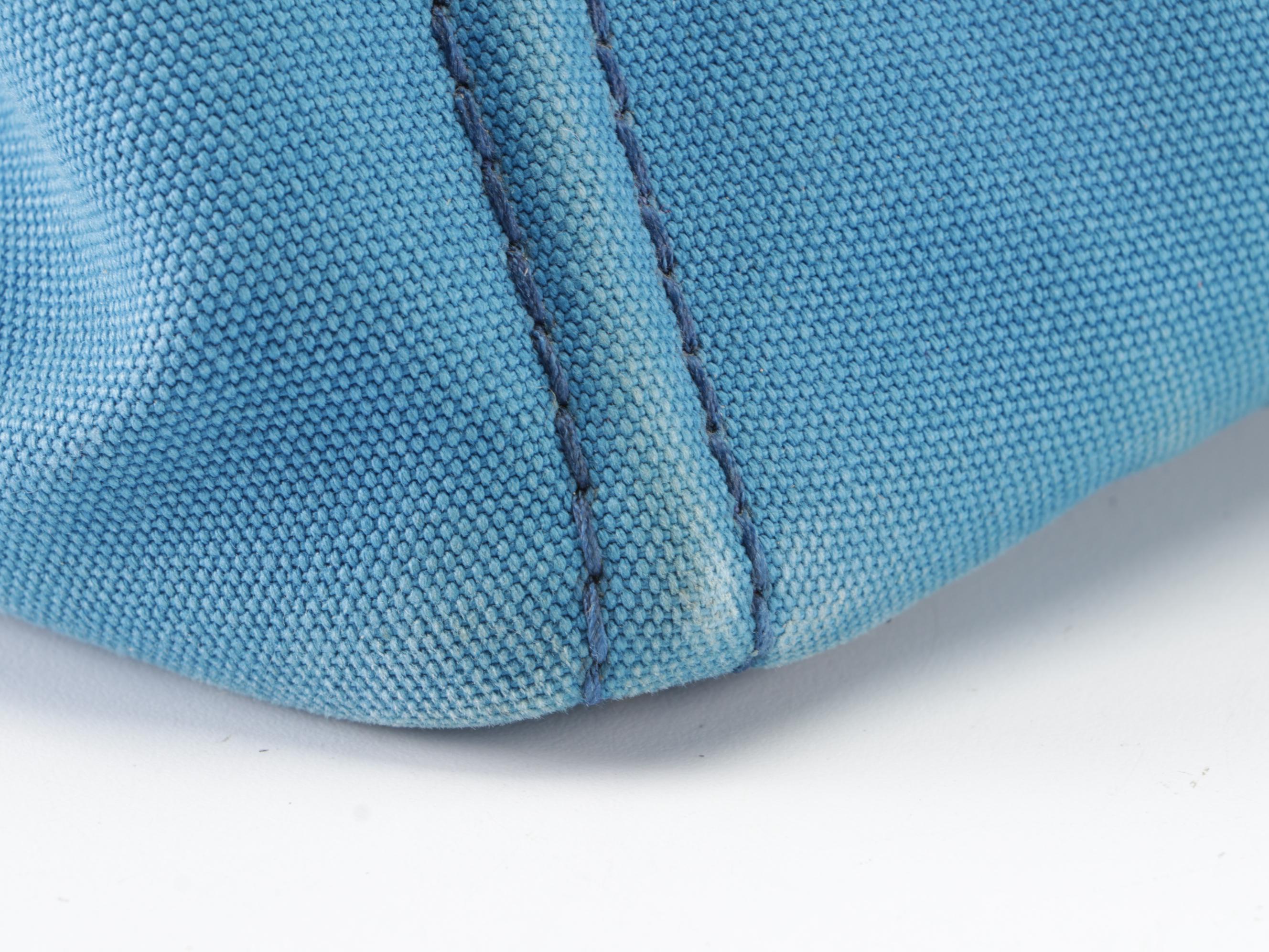 Prada Canapa Logo Large Tote Bag in Blue Canvas