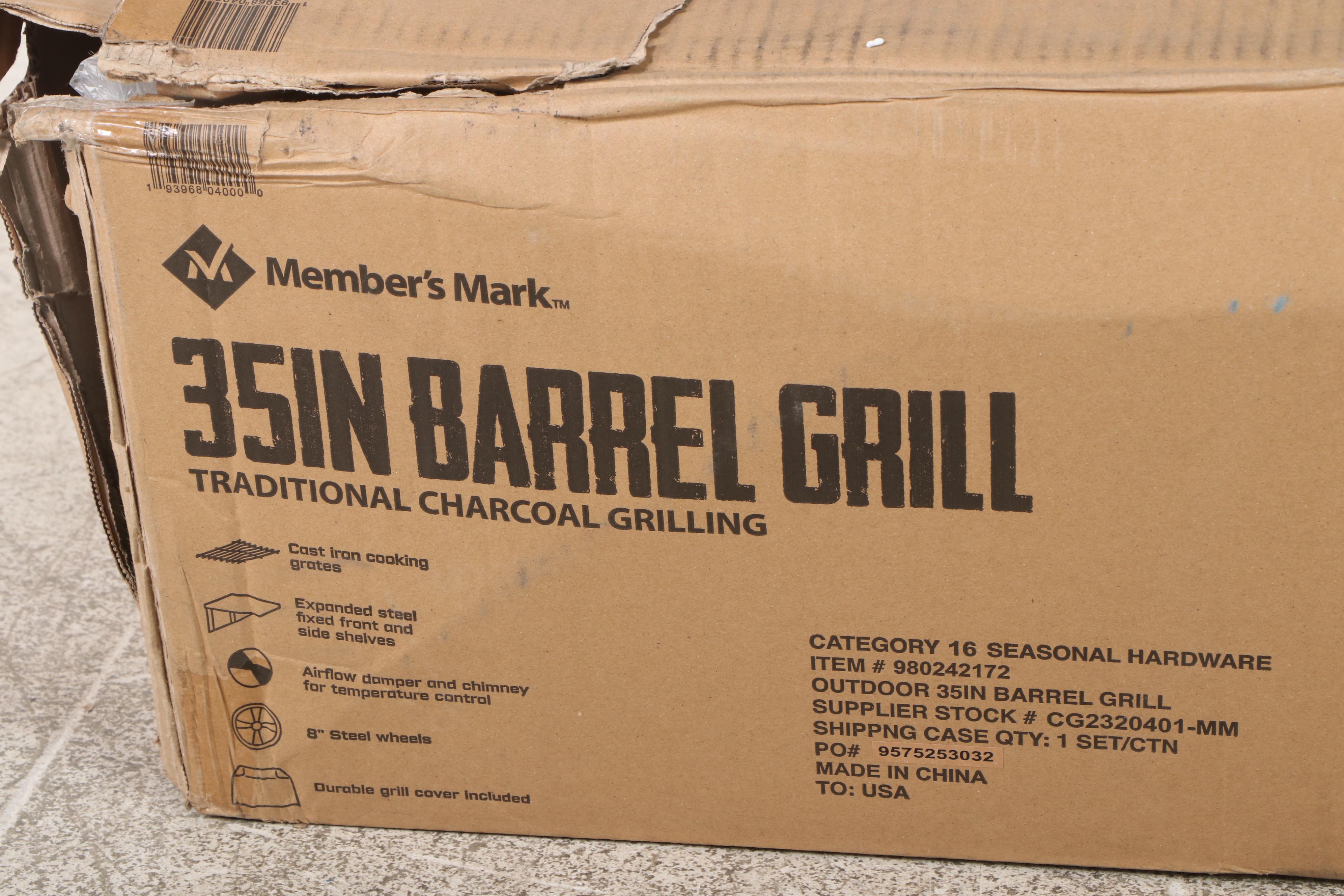 Member's Mark 35" Barrel Charcoal Grill