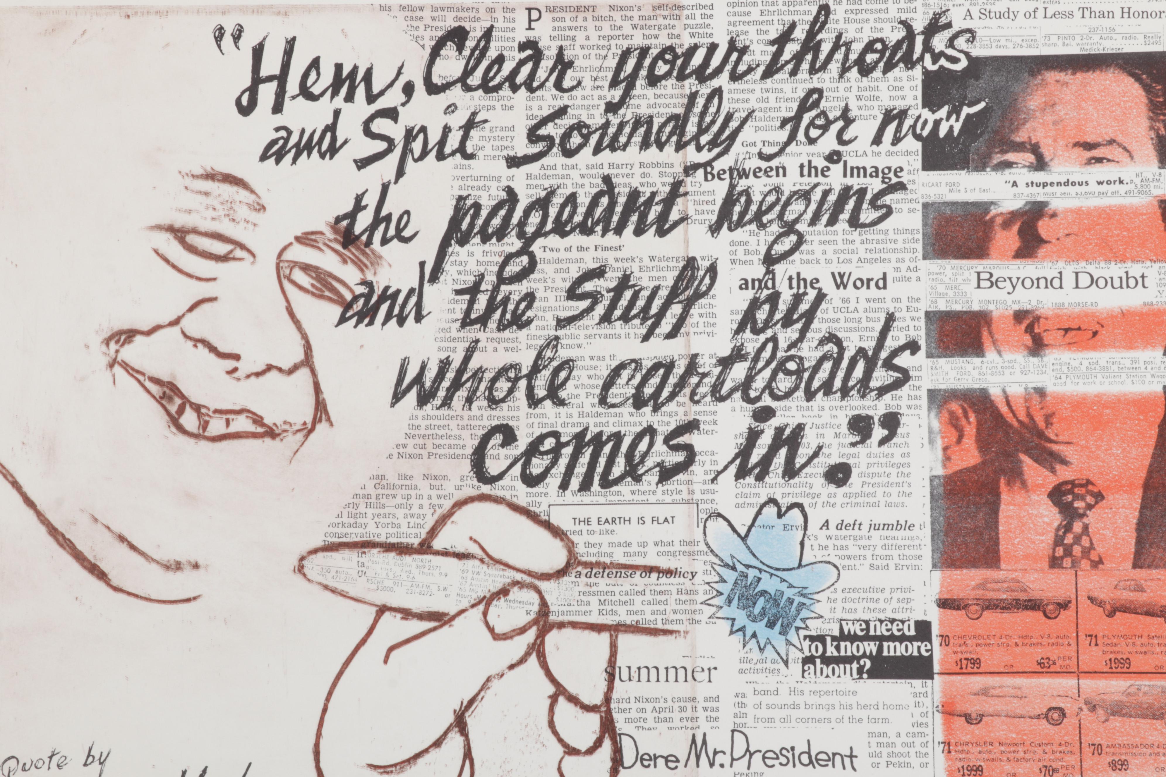 Sidney Chafetz Etching and Lithograph "Apt Quote," 1974